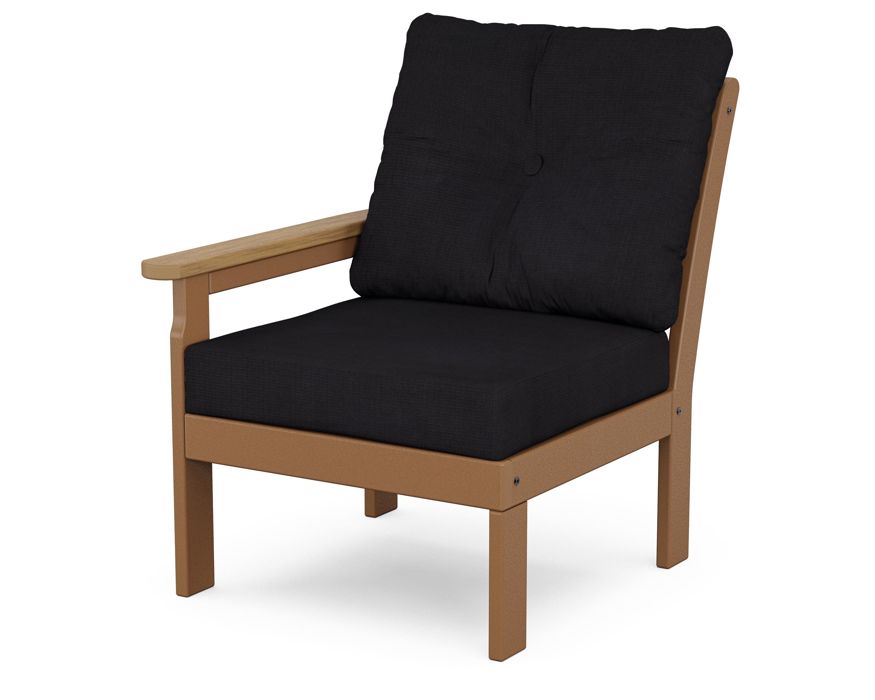 Vineyard Modular Left Arm Chair in Teak / Natural / Midnight Linen
