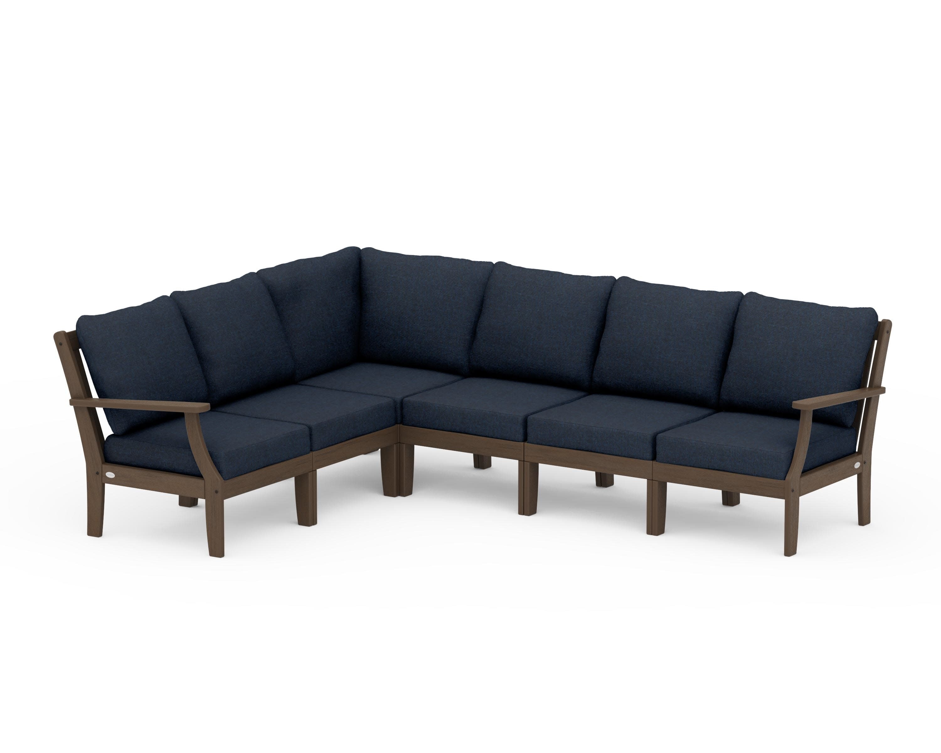 Braxton Modular 6-Piece Deep Seating Set in Kona / Marine Indigo