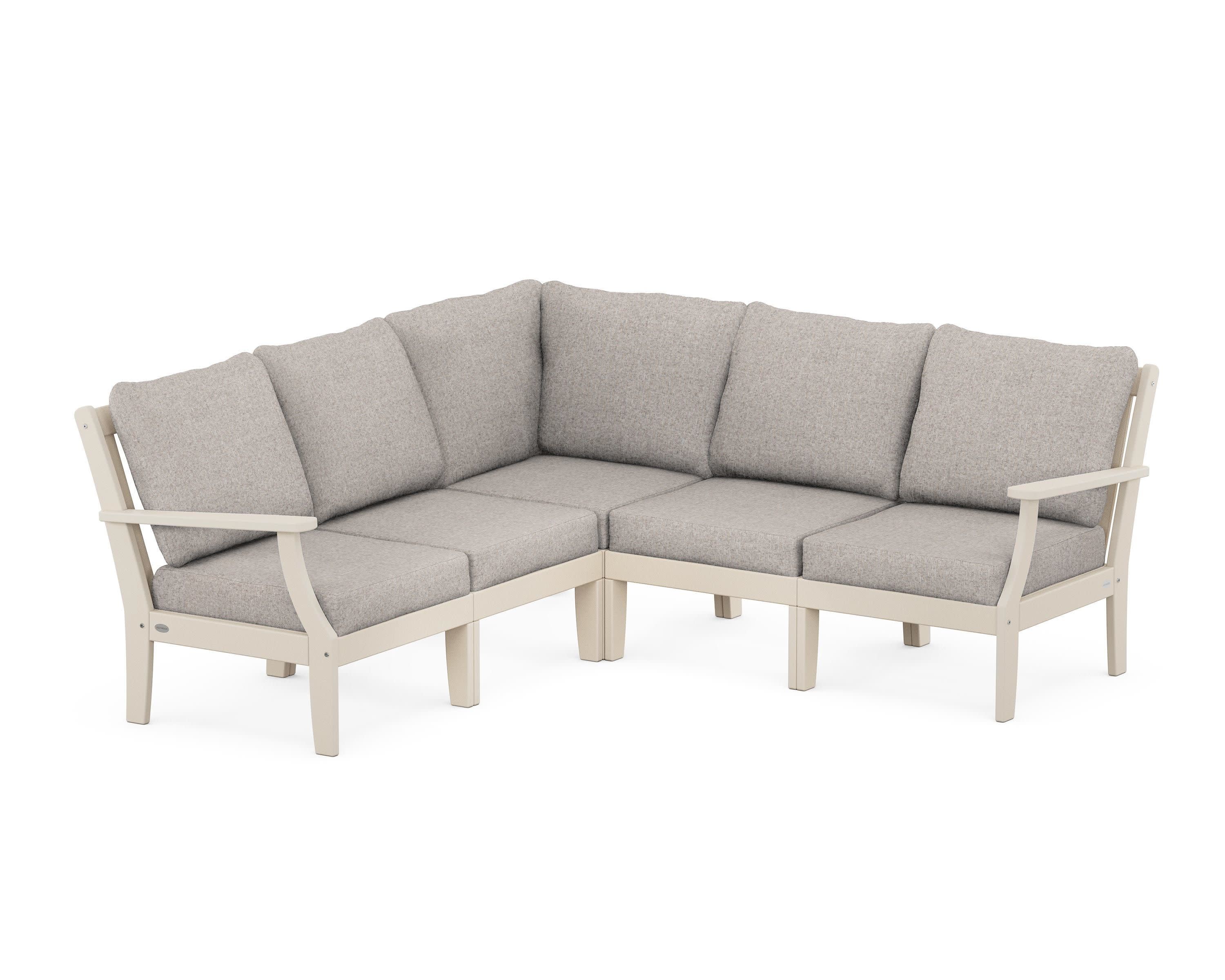 Braxton Modular 5-Piece Deep Seating Set in Sand / Weathered Tweed