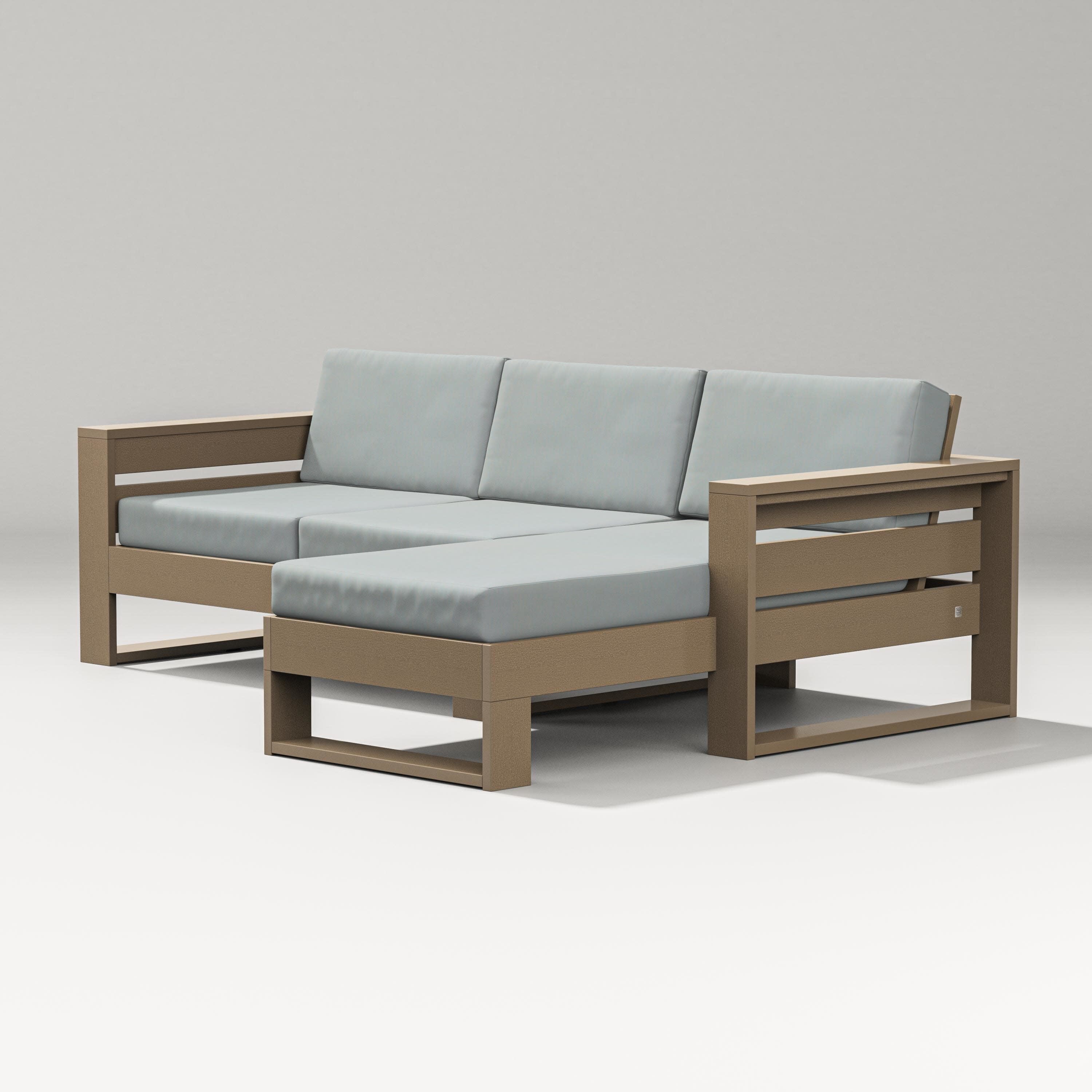 Latitude Right Chaise Sectional in Vintage Sahara / Spa