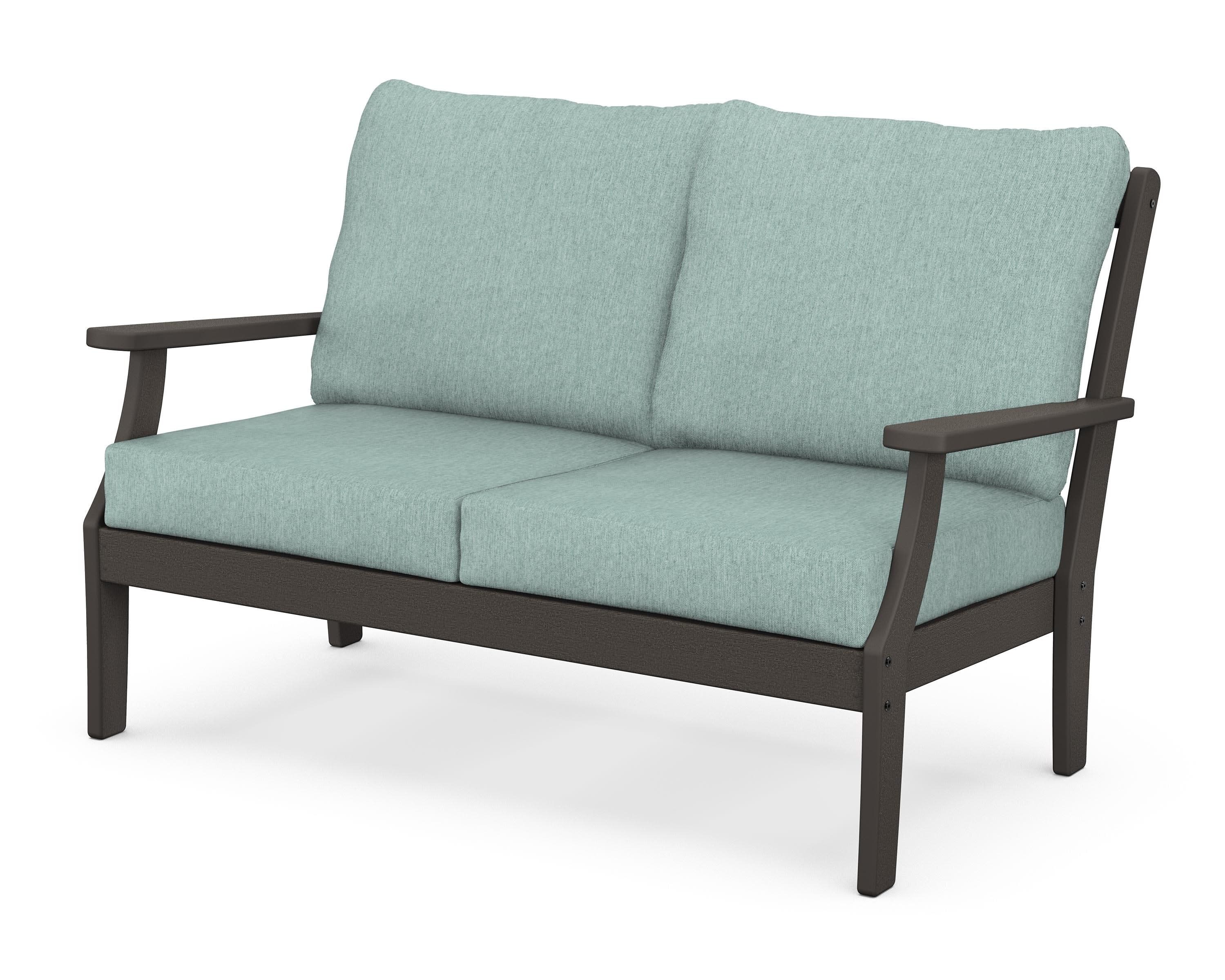 Braxton Deep Seating Loveseat in Vintage Coffee / Glacier Spa