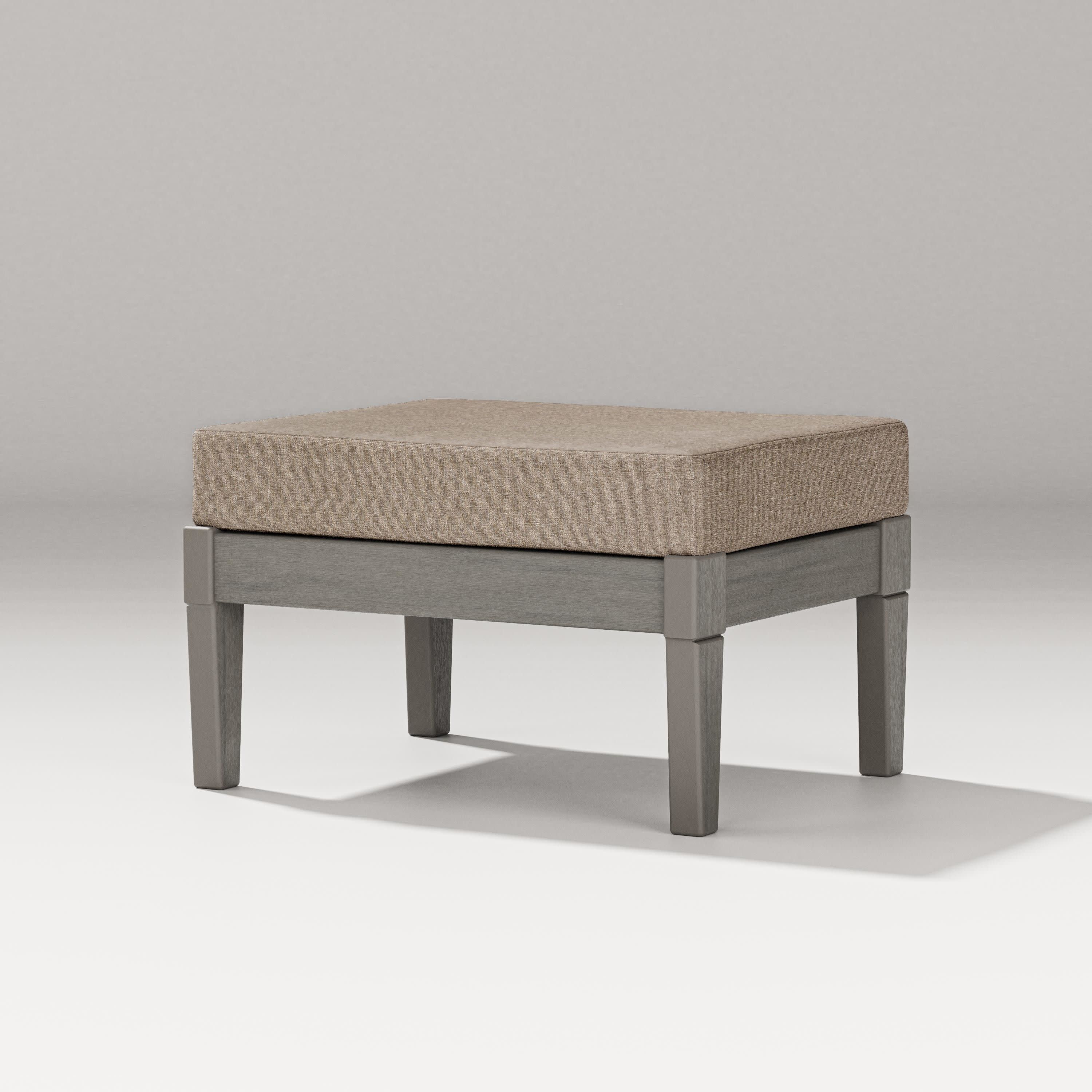 Estate Lounge Ottoman in Driftwood / Spiced Burlap