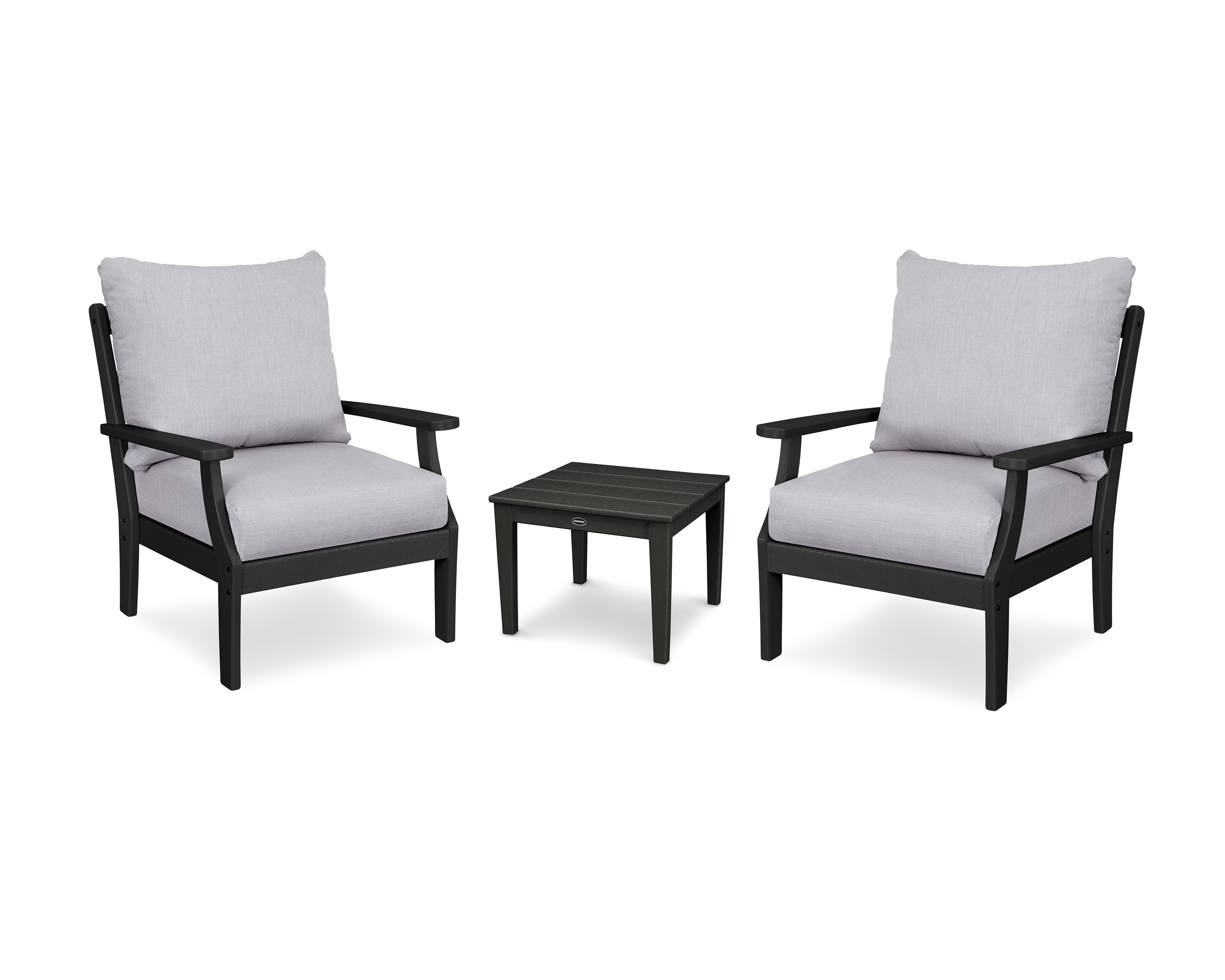 Braxton 3-Piece Deep Seating Set in Black / Granite