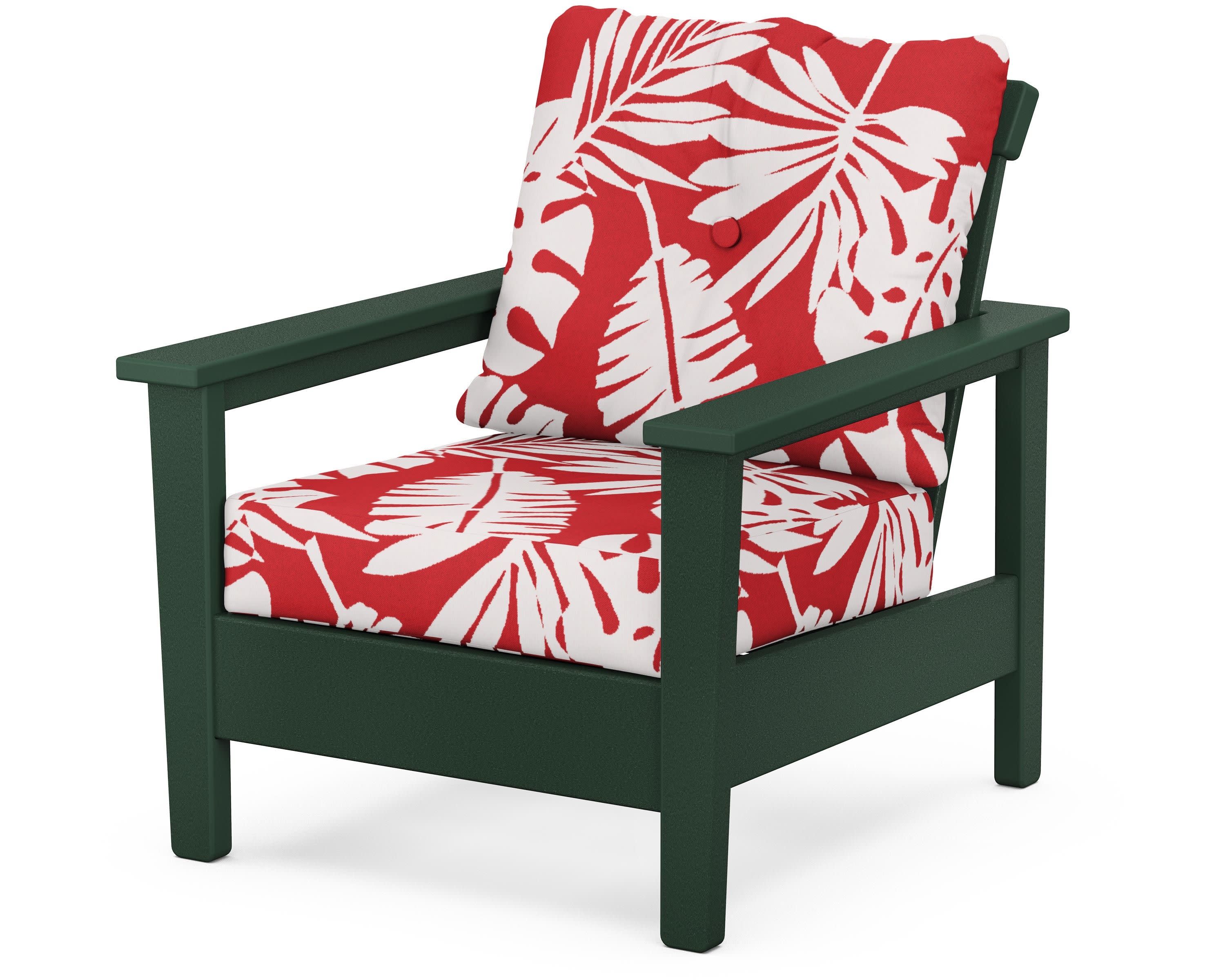 Prescott Deep Seating Chair in Green / Leaf Crimson
