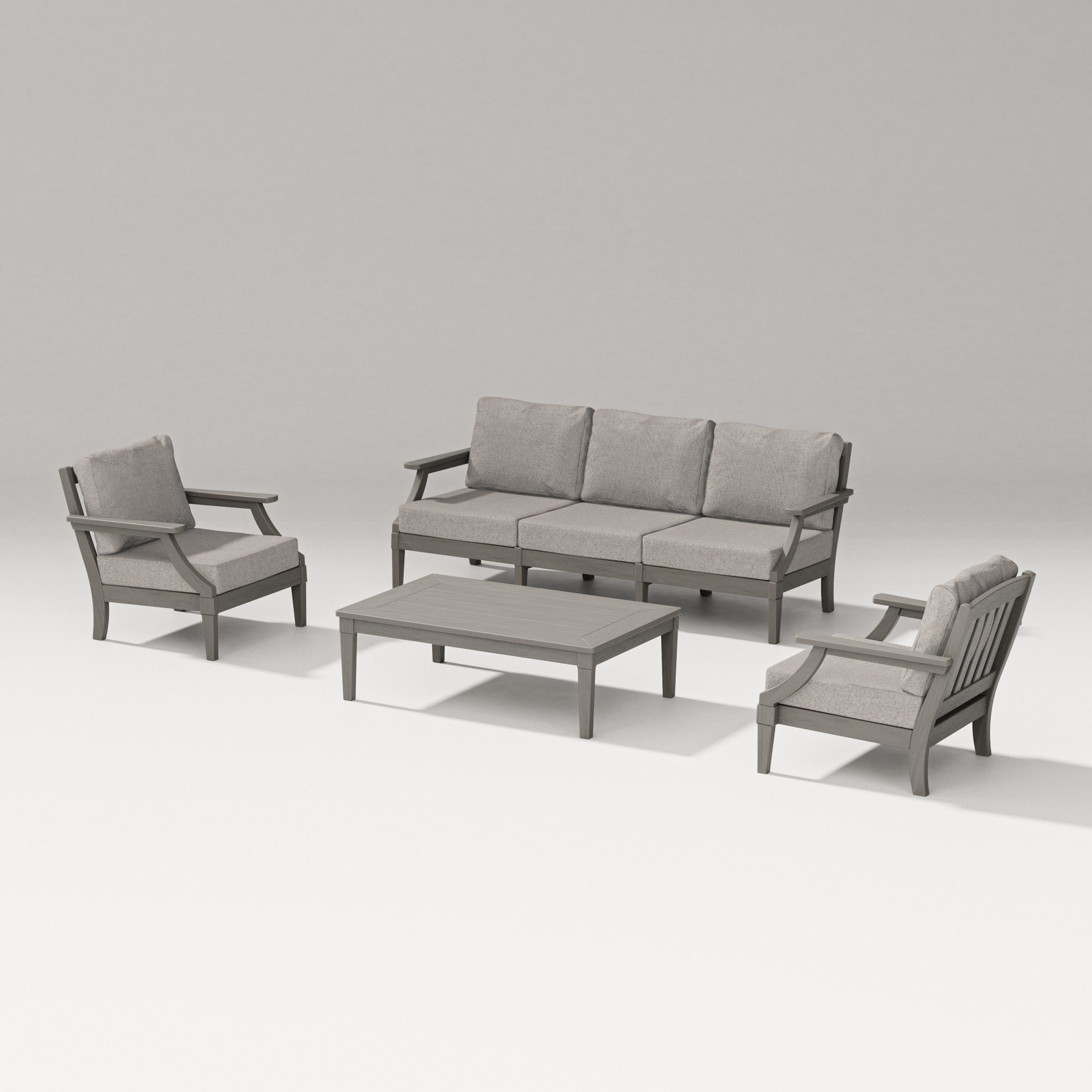 Estate 4-Piece Lounge Sofa Set in Driftwood / Weathered Tweed