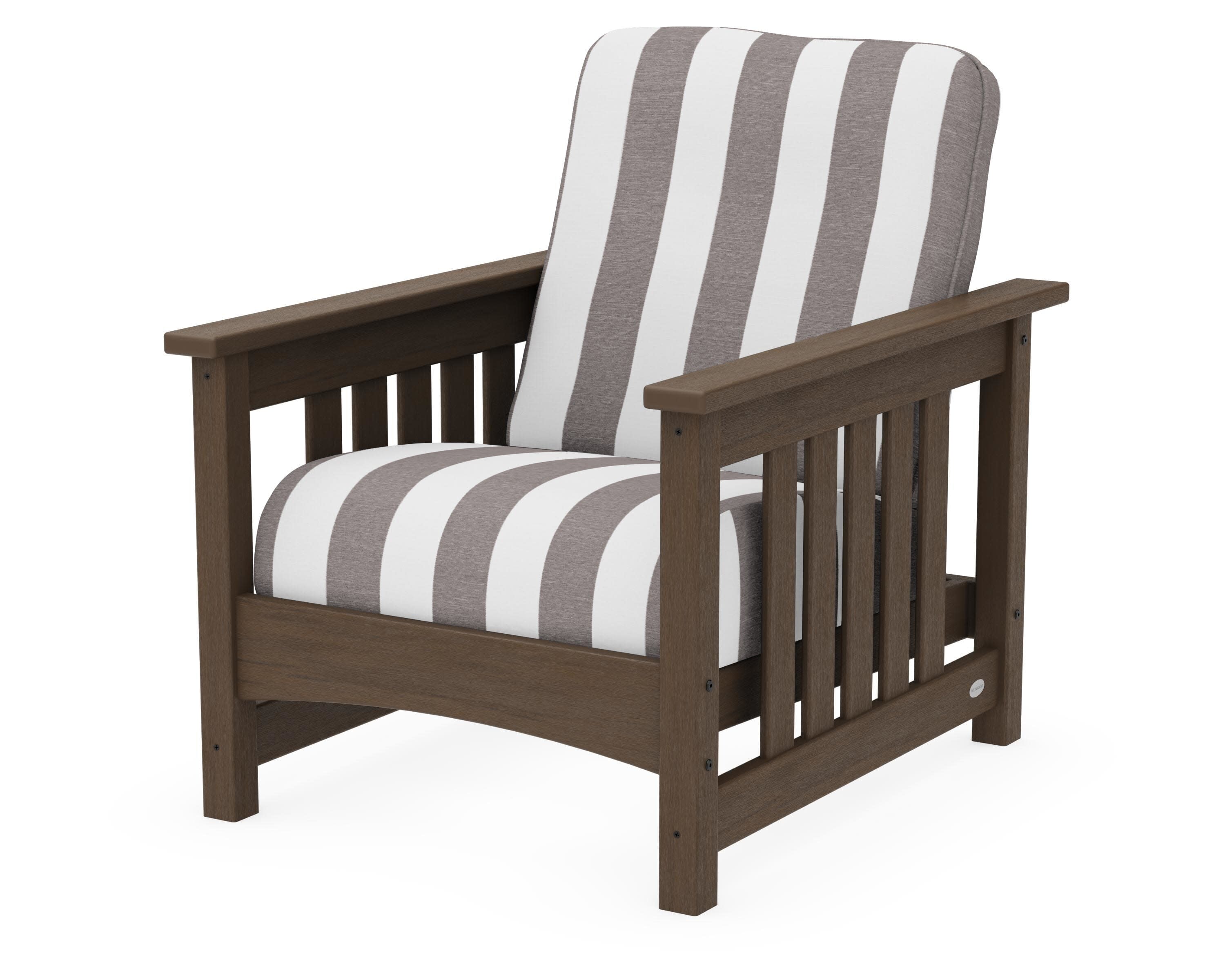 Club Mission Chair in Kona / Cabana Stripe Grey Mist