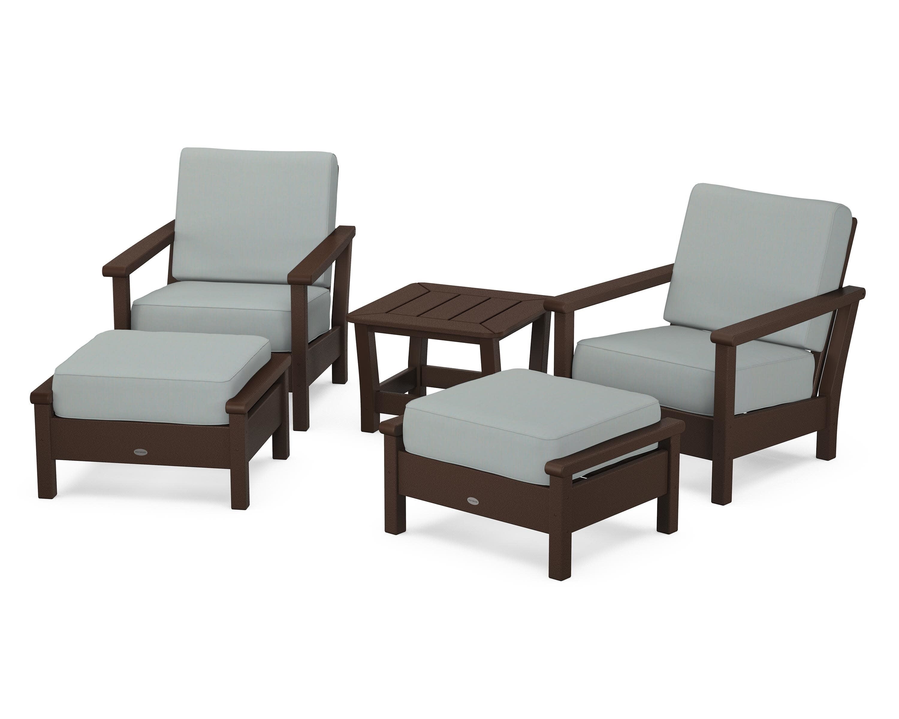 Harbour 5-Piece Deep Seating Chair Set in Mahogany / Spa