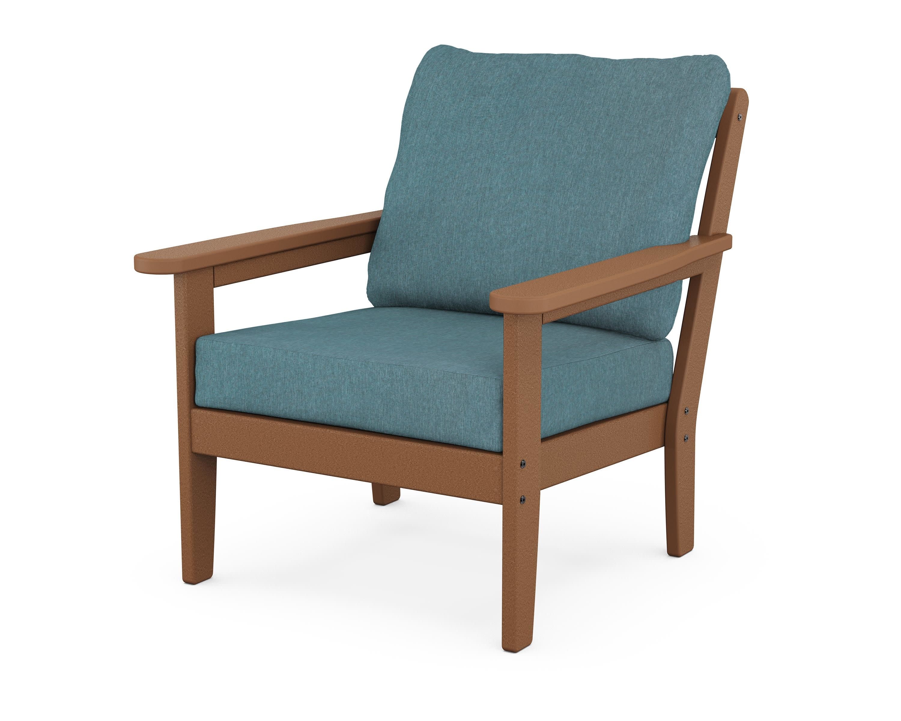 Cottage Deep Seating Chair in Teak / Ocean Teal