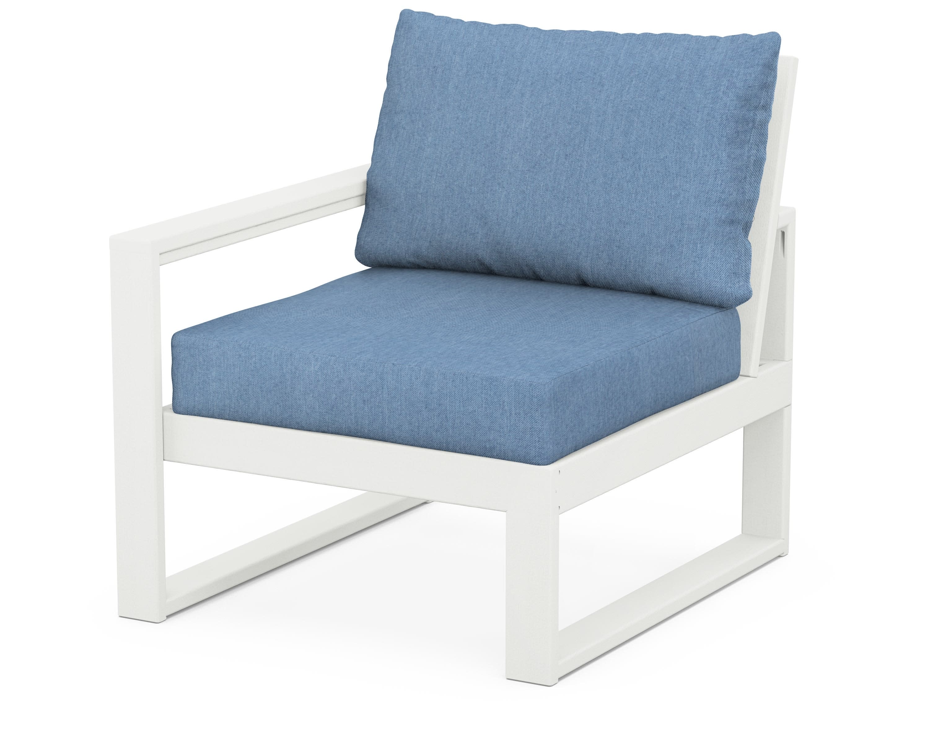 EDGE Modular Left Arm Chair in Vintage White / Sky Blue