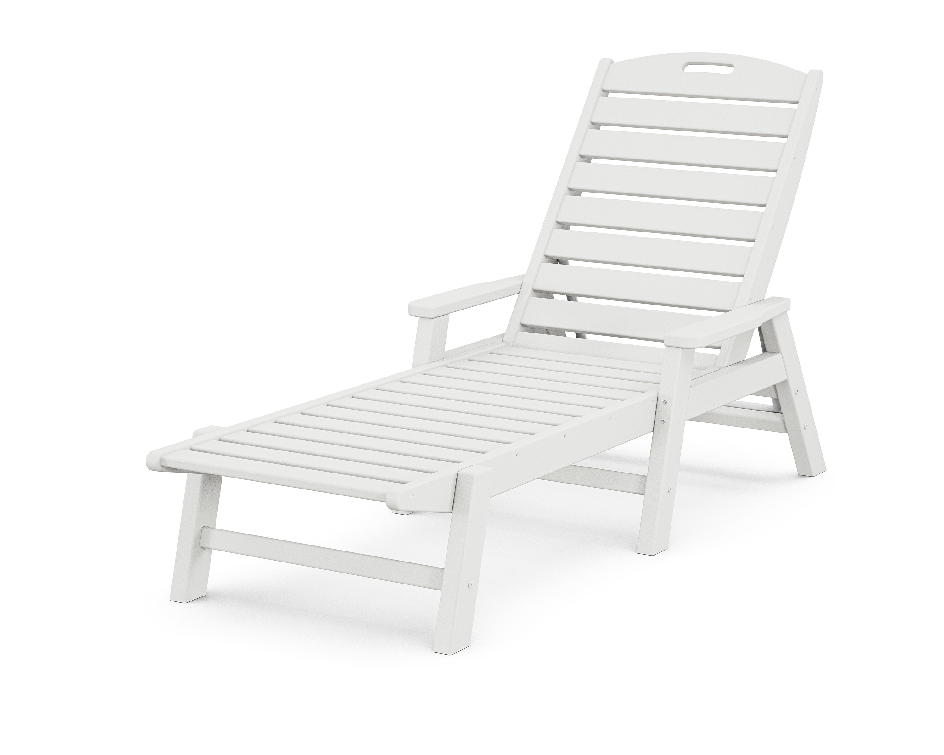 Nautical Chaise with Arms in White