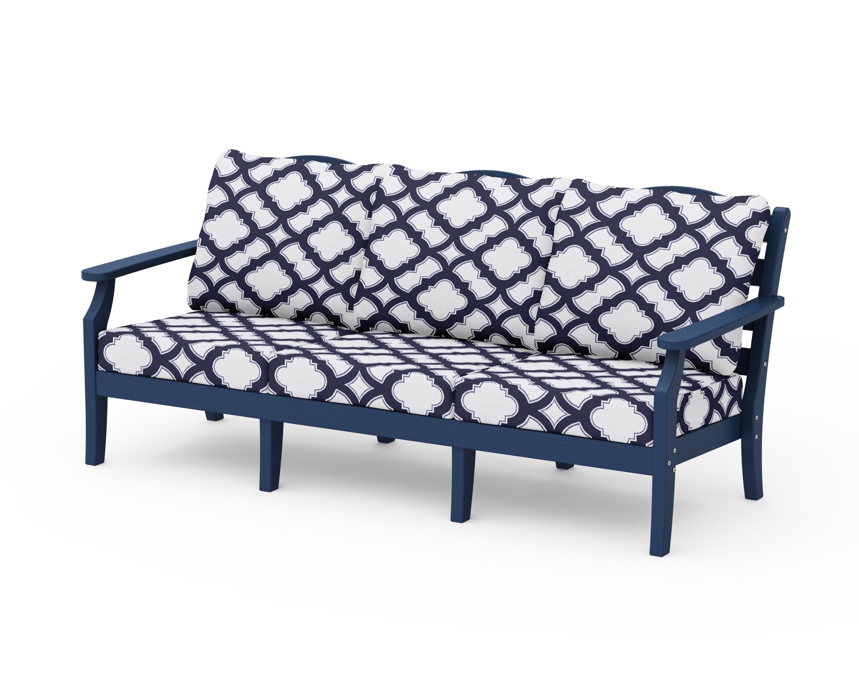 Savannah Deep Seating Sofa in Navy / Trellis Navy
