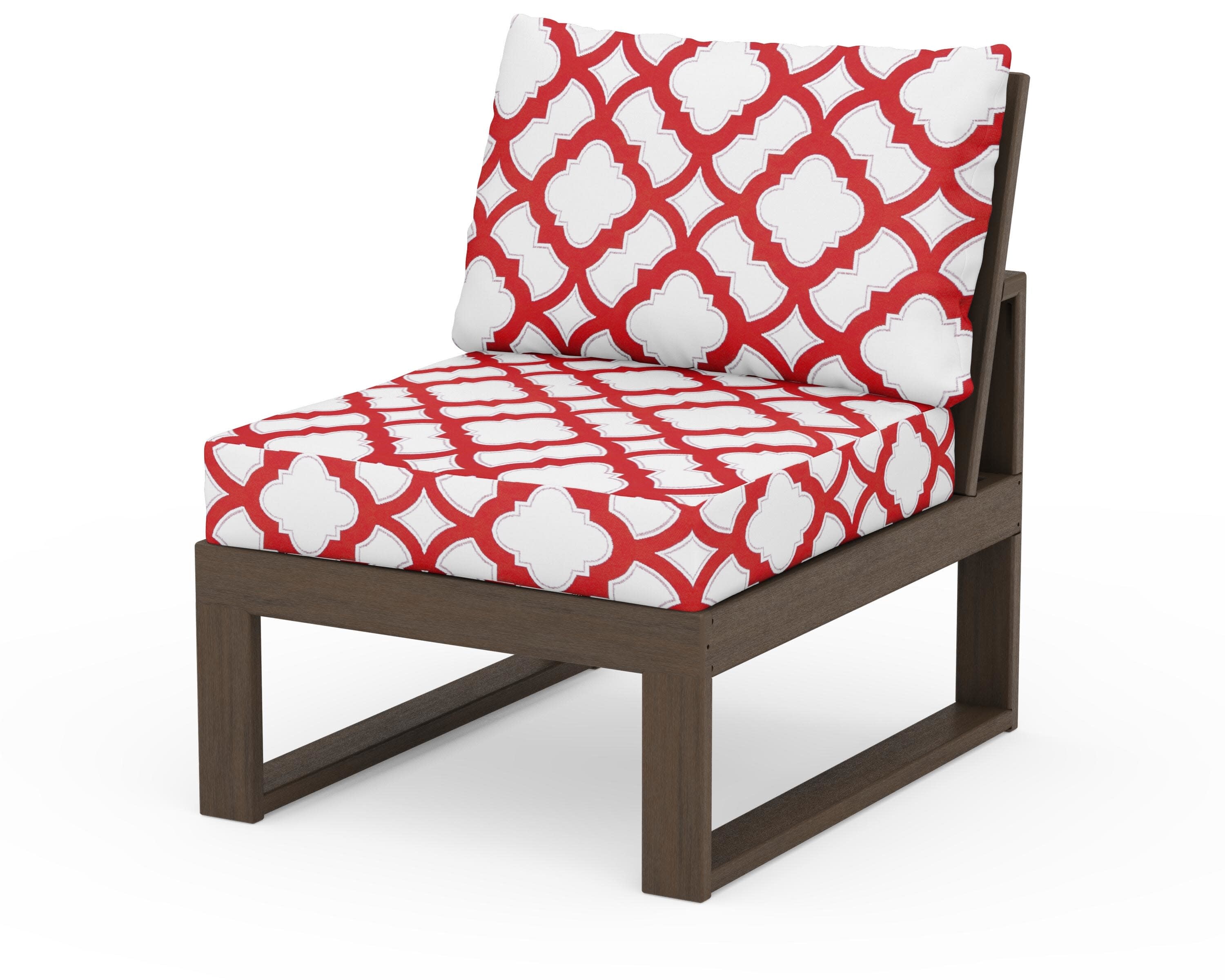 Modular Armless Chair in Kona / Trellis Crimson