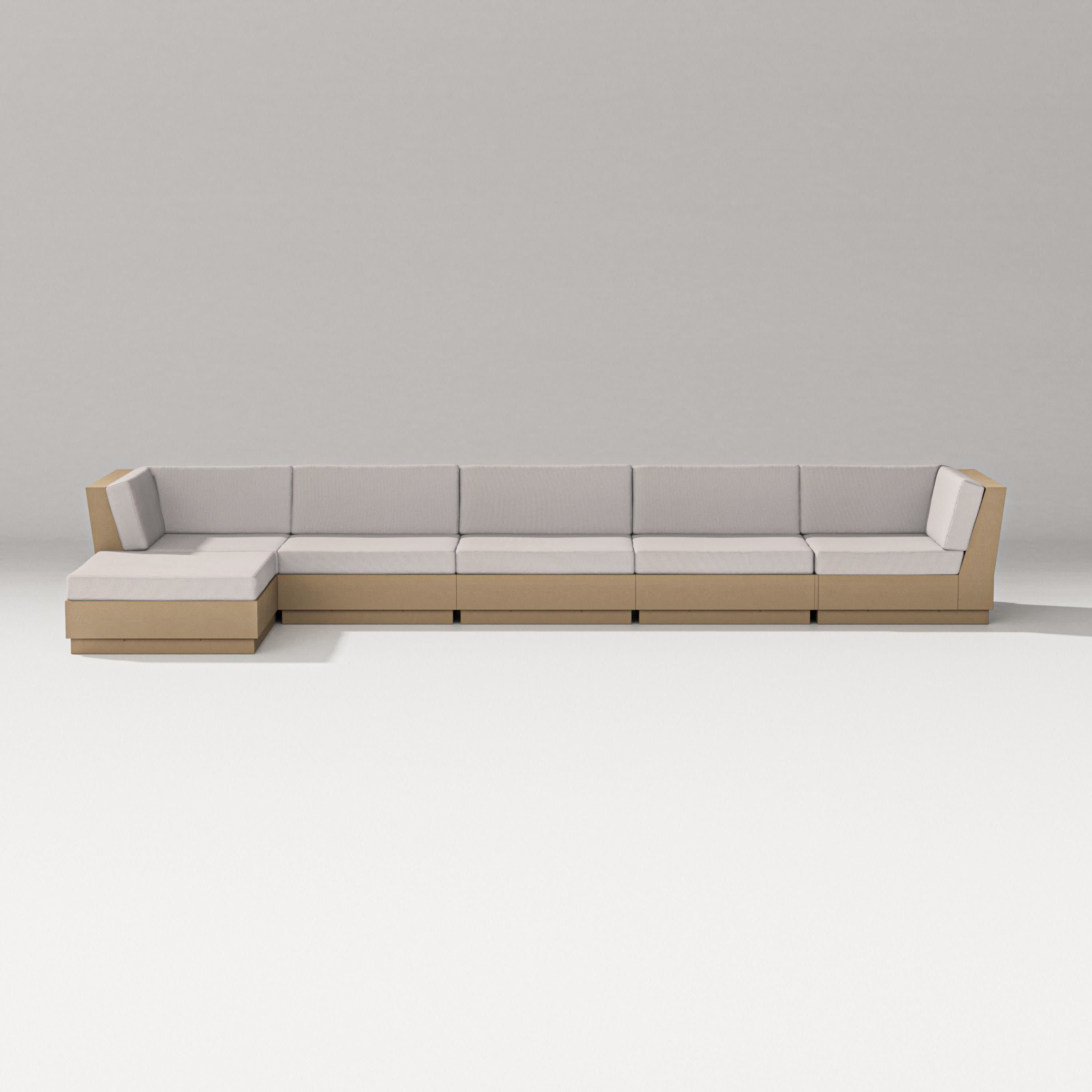 Elevate 6-Piece Chaise Sectional in Vintage Sahara / Dune Burlap