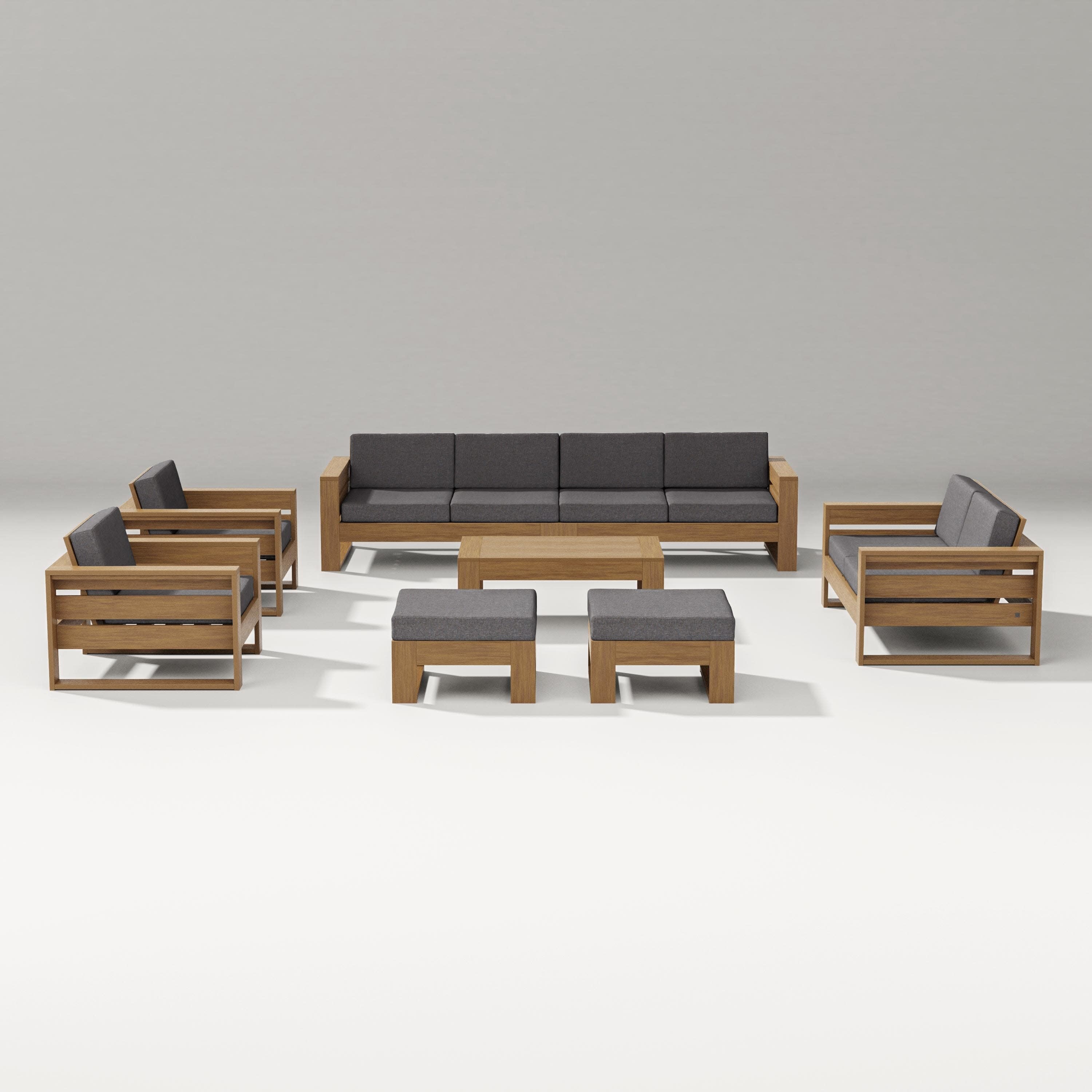 Latitude 8-Piece Lounge Sofa Set in Natural / Ash Charcoal