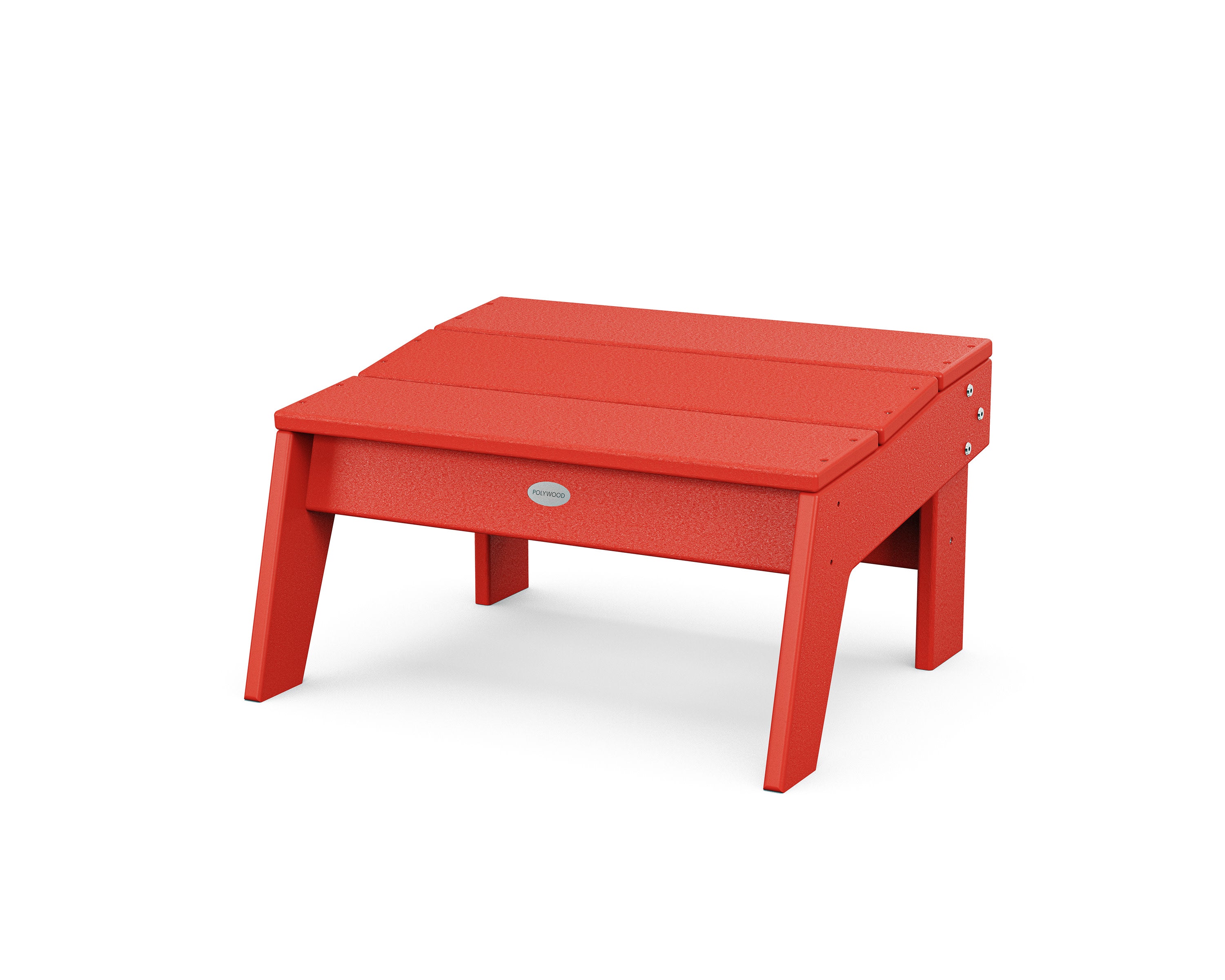 Modern Studio Oversized Ottoman in Sunset Red