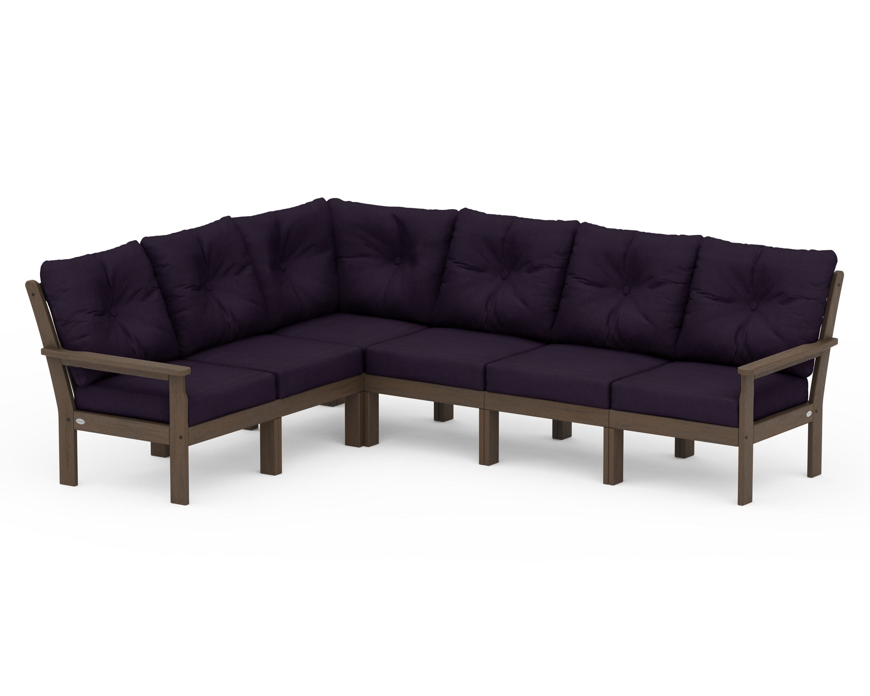 Vineyard 6-Piece Sectional in Kona / Navy Linen