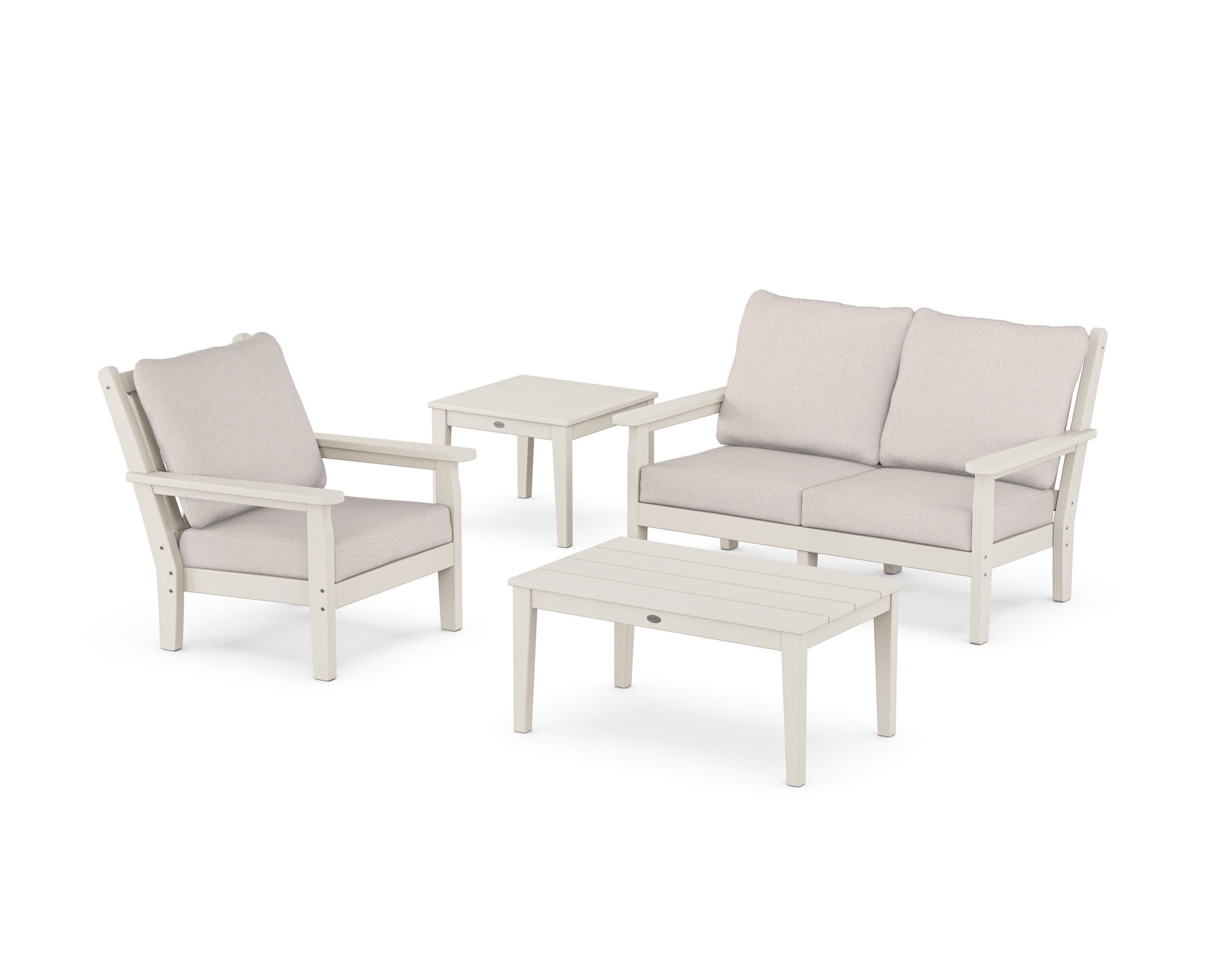 Chippendale 4-Piece Deep Seating Set in Sand / Dune Burlap