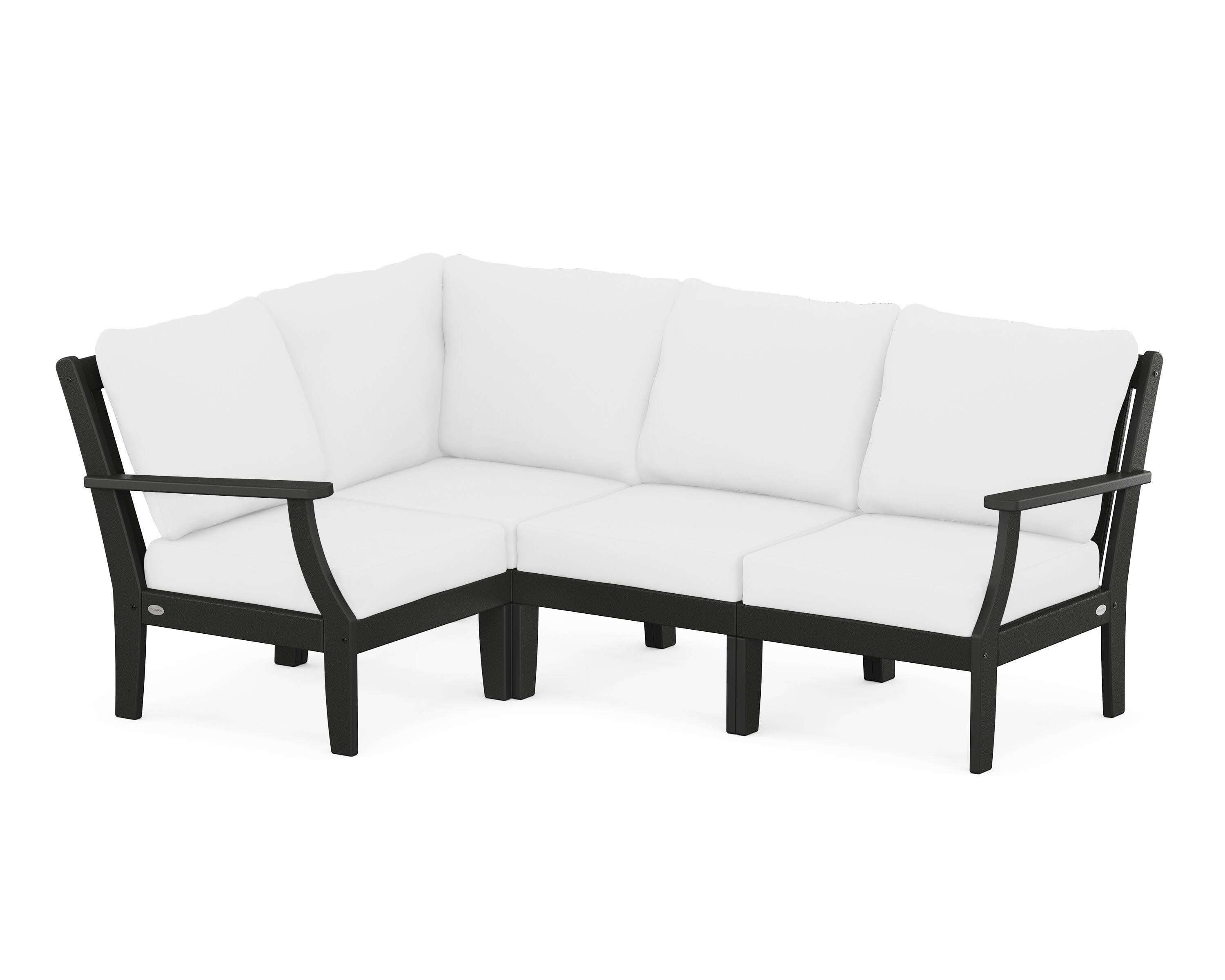 Braxton Modular 4-Piece Deep Seating Set in Black / Natural