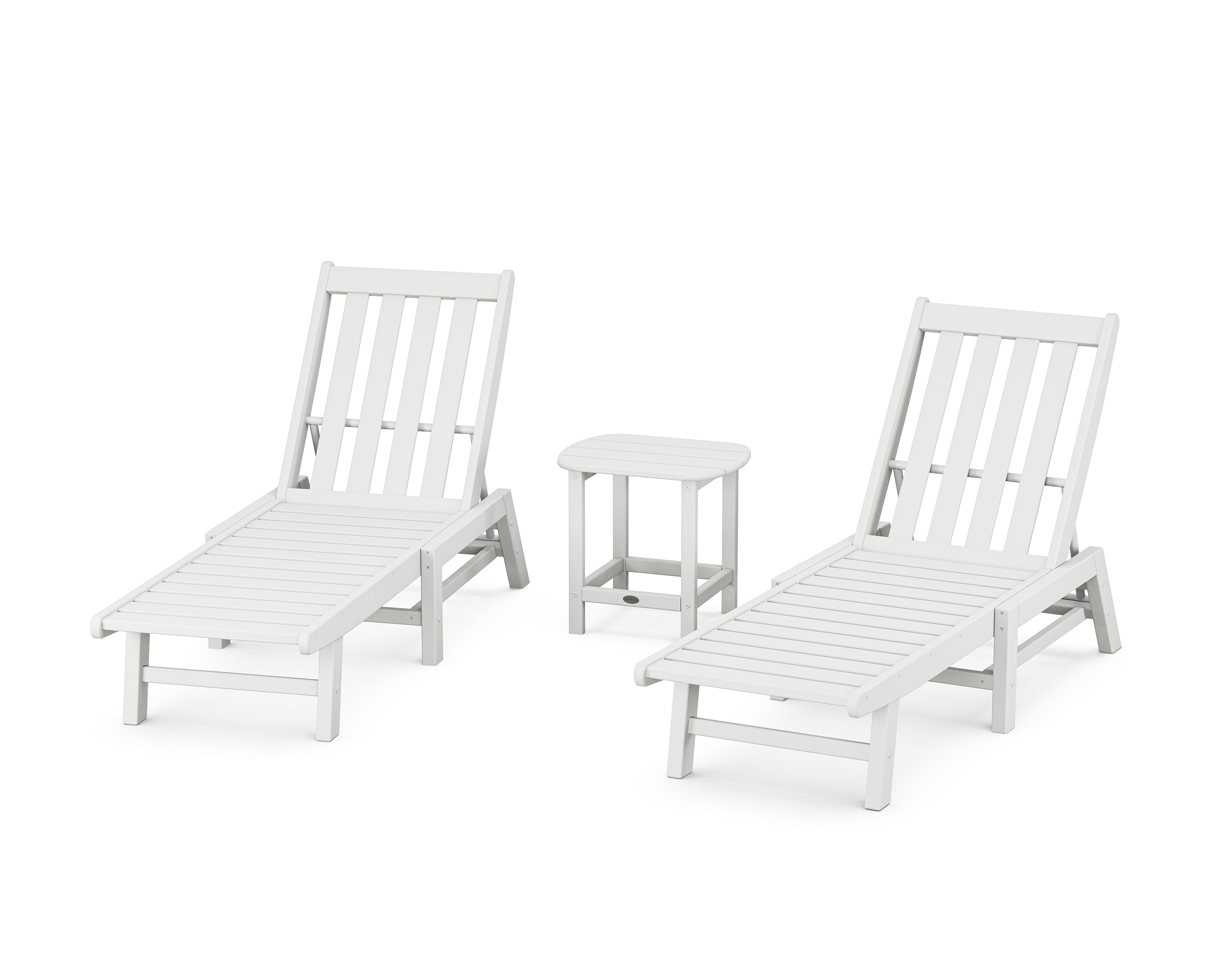 Vineyard 3-Piece Chaise Set in White