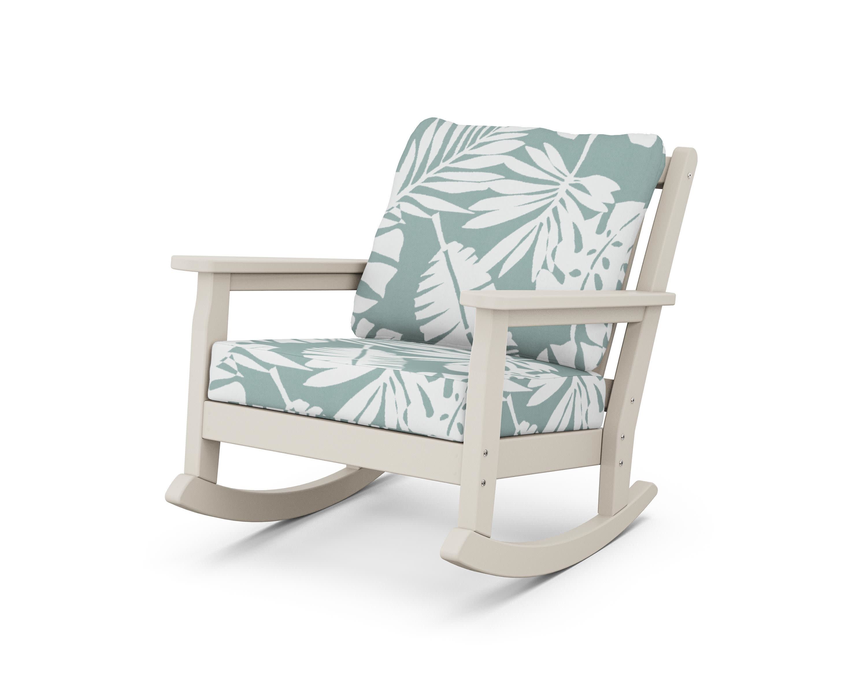 Chippendale Deep Seating Rocking Chair in Sand / Leaf Glacier Spa