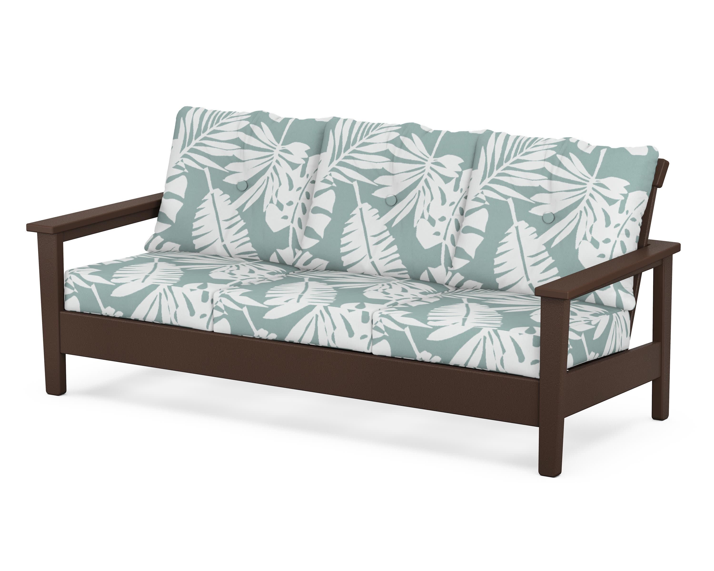 Prescott Deep Seating Sofa in Mahogany / Leaf Glacier Spa