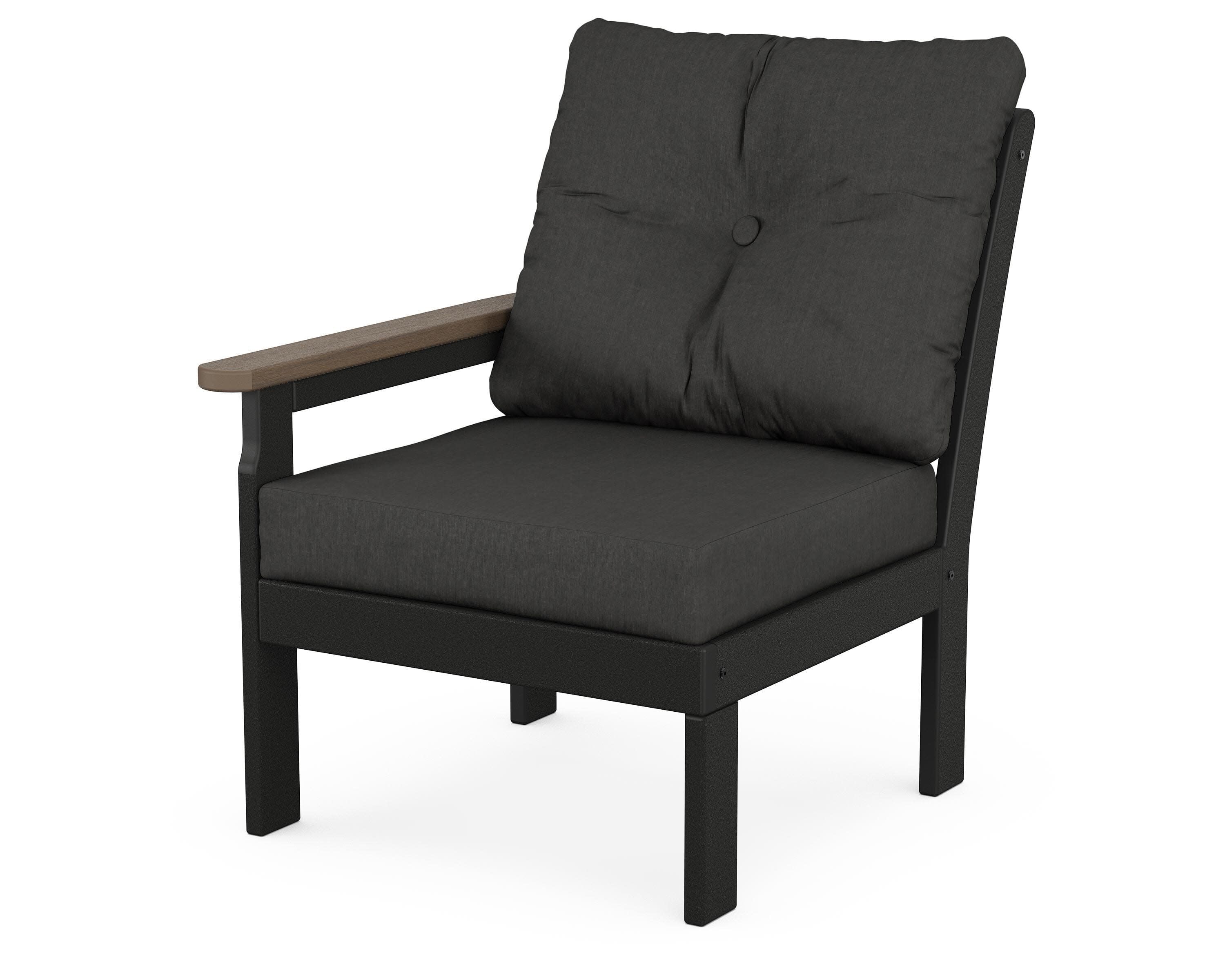 Vineyard Modular Left Arm Chair in Black / Kona / Spectrum Carbon