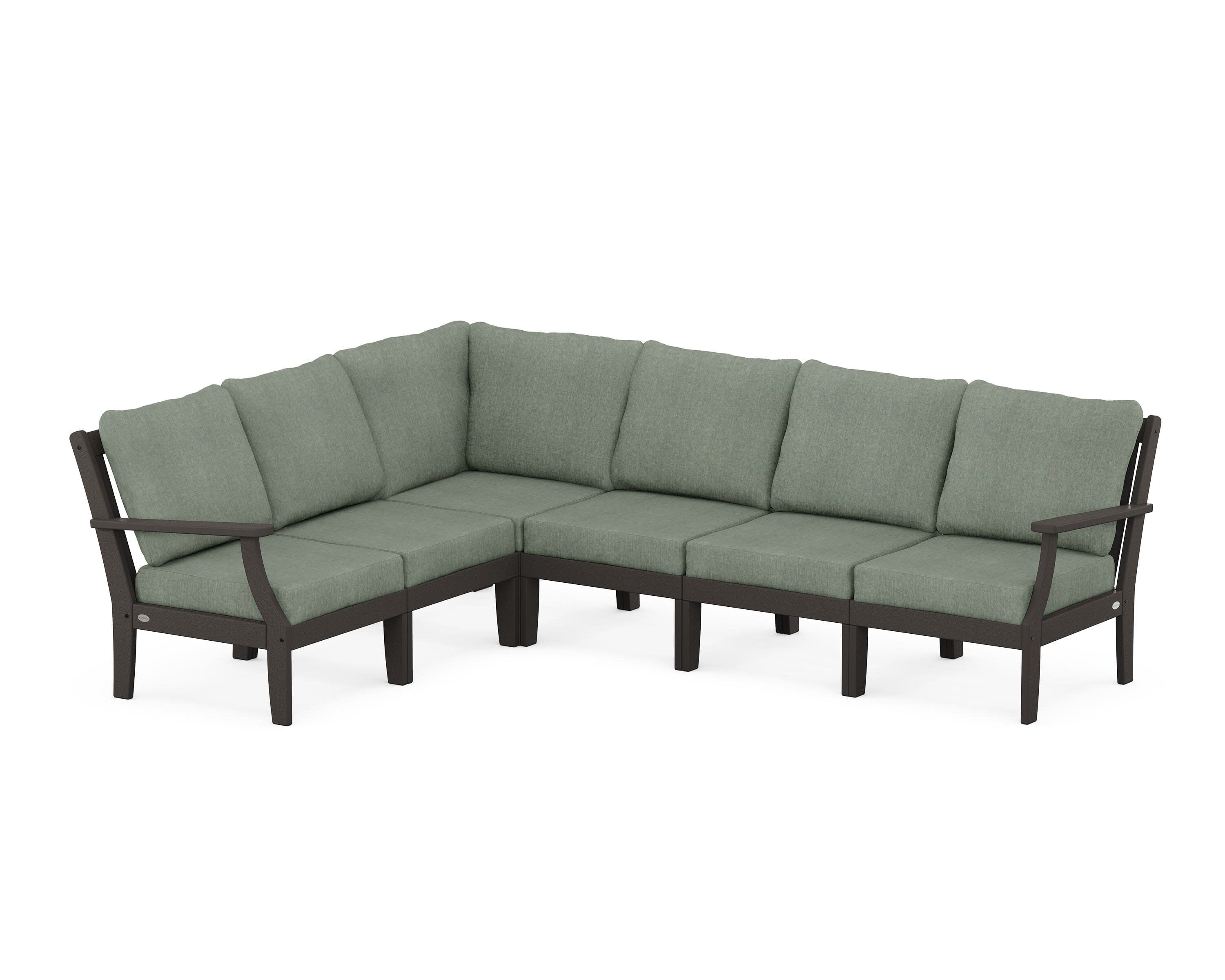 Braxton Modular 6-Piece Deep Seating Set in Vintage Coffee / Cast Sage