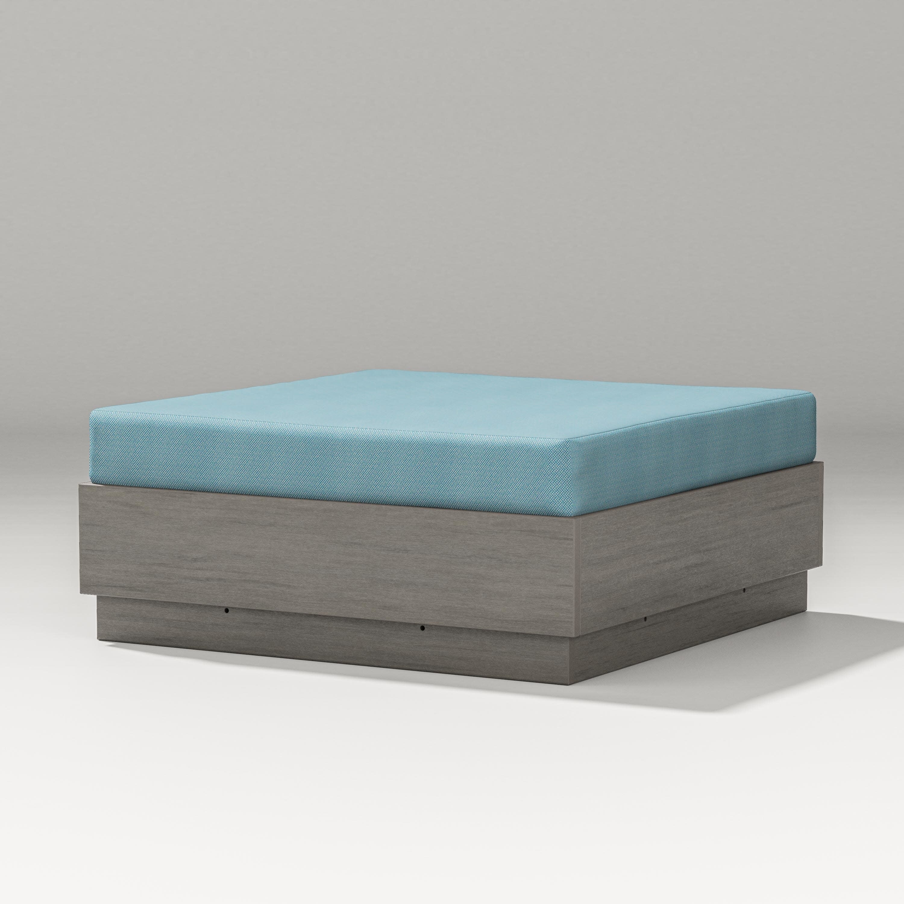 Elevate Lounge Ottoman in Driftwood / Lattice Sky Blue