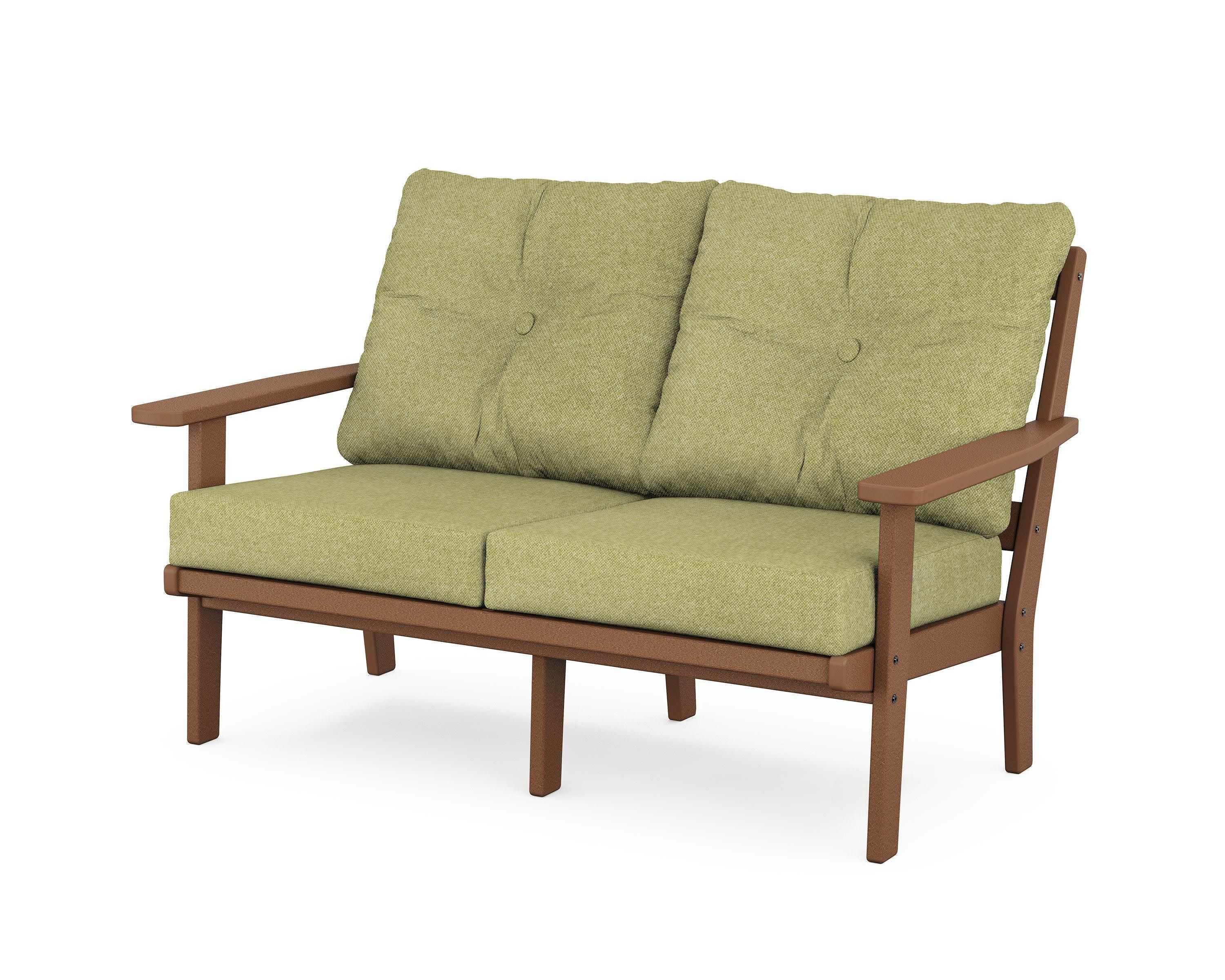 Oxford Deep SeatingLoveseat in Teak / Chartreuse Boucle