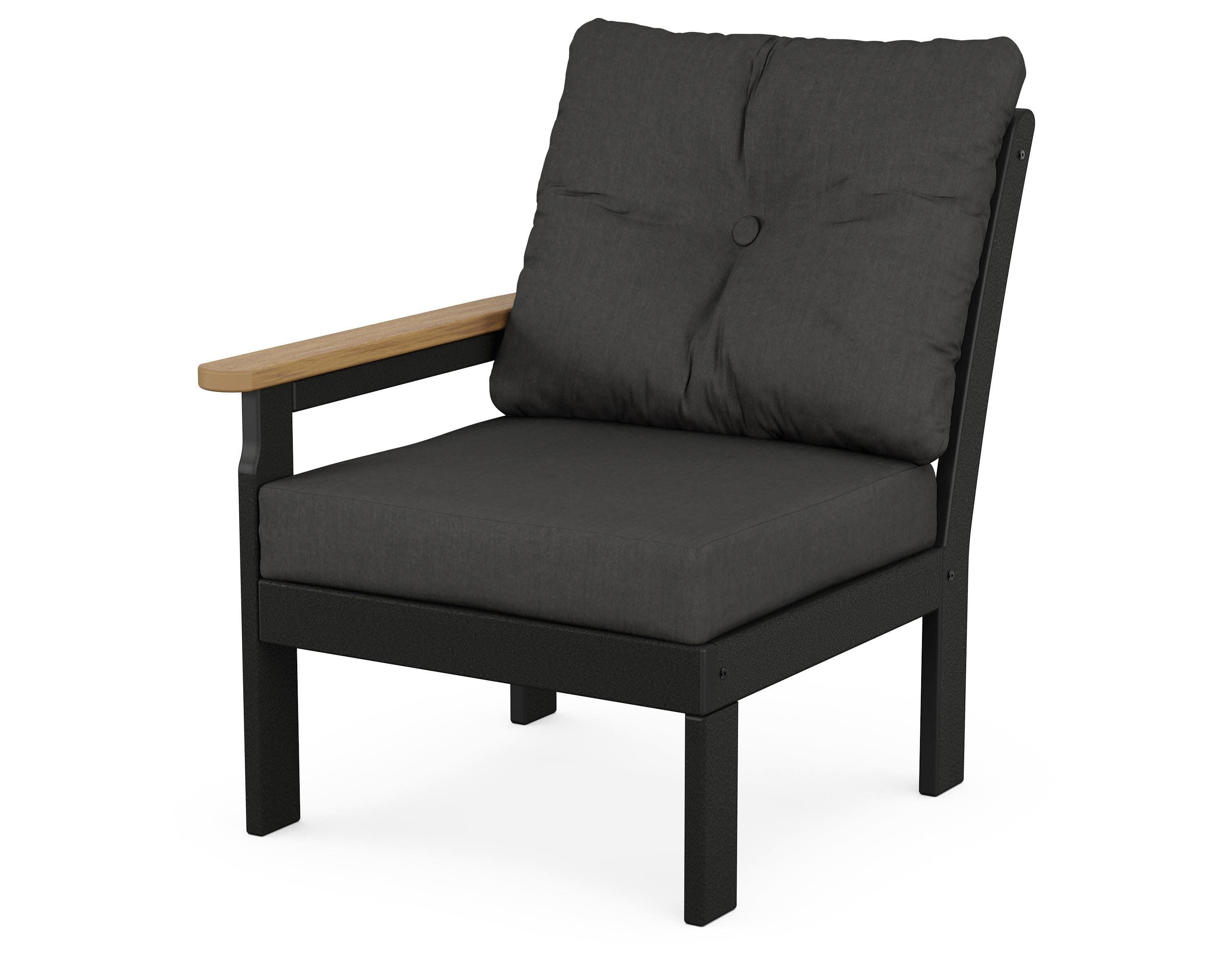 Vineyard Modular Left Arm Chair in Black / Natural / Spectrum Carbon