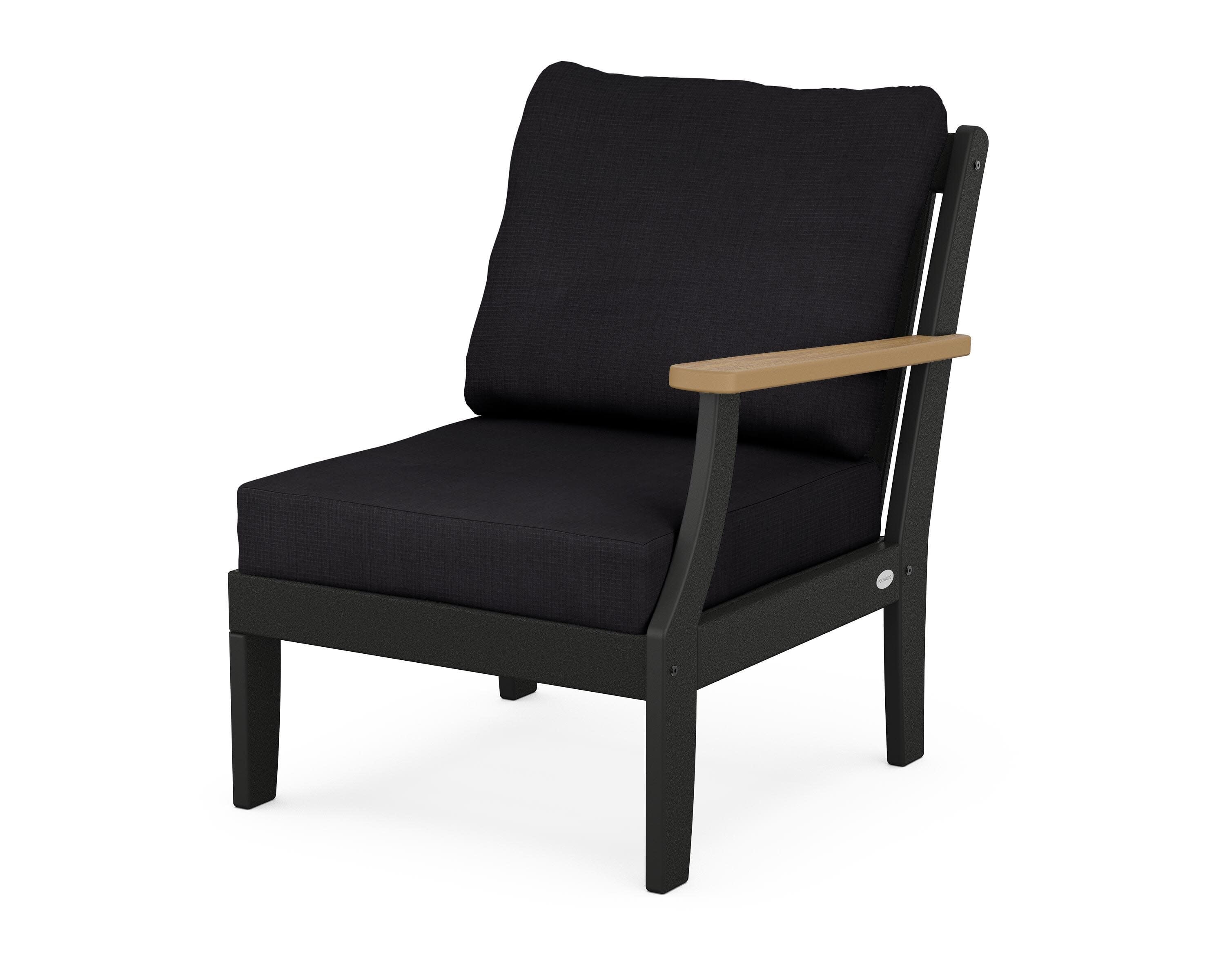 Braxton Modular Right Arm Chair in Black / Natural / Midnight Linen