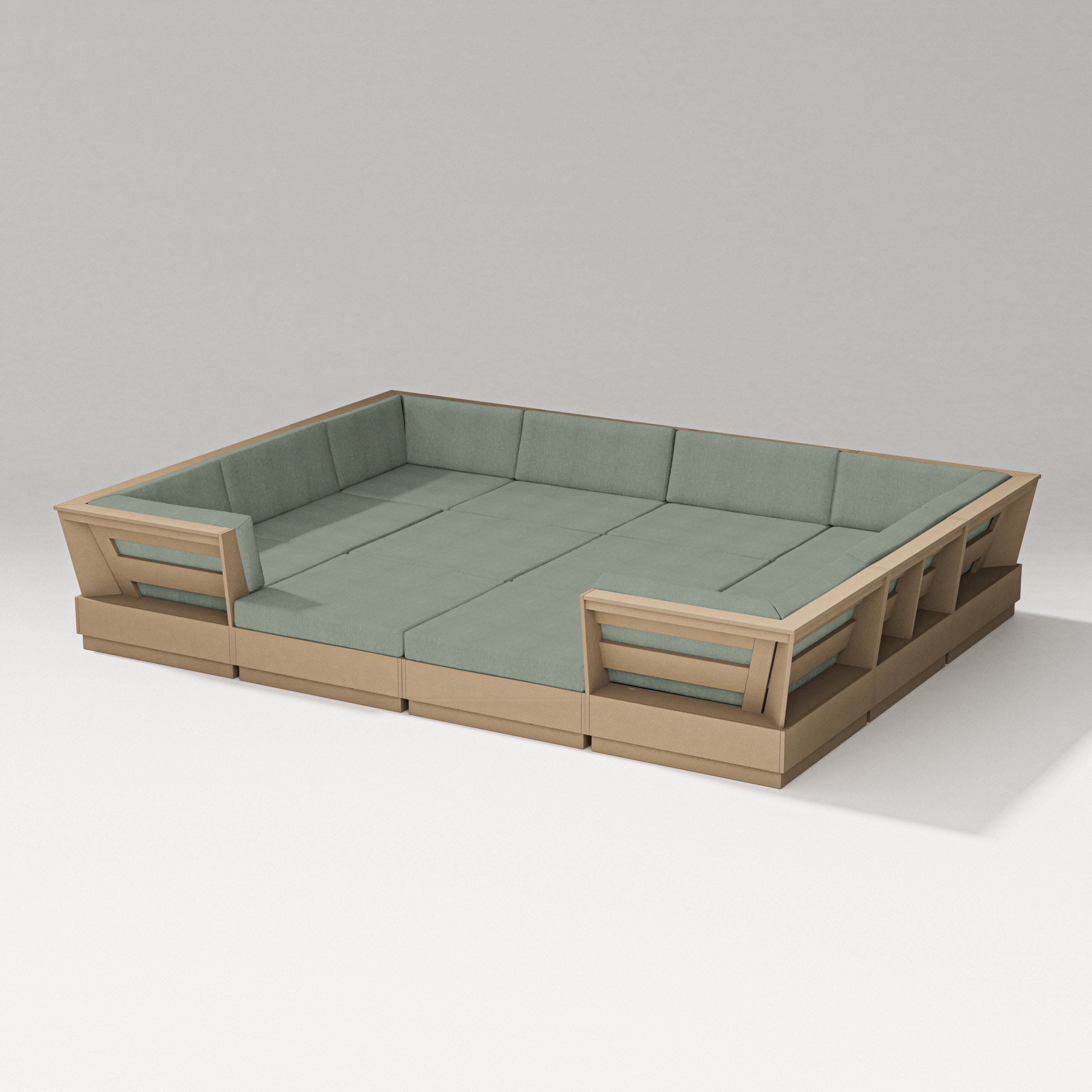 Elevate 12-Piece Pit Sectional in Vintage Sahara / Cast Sage