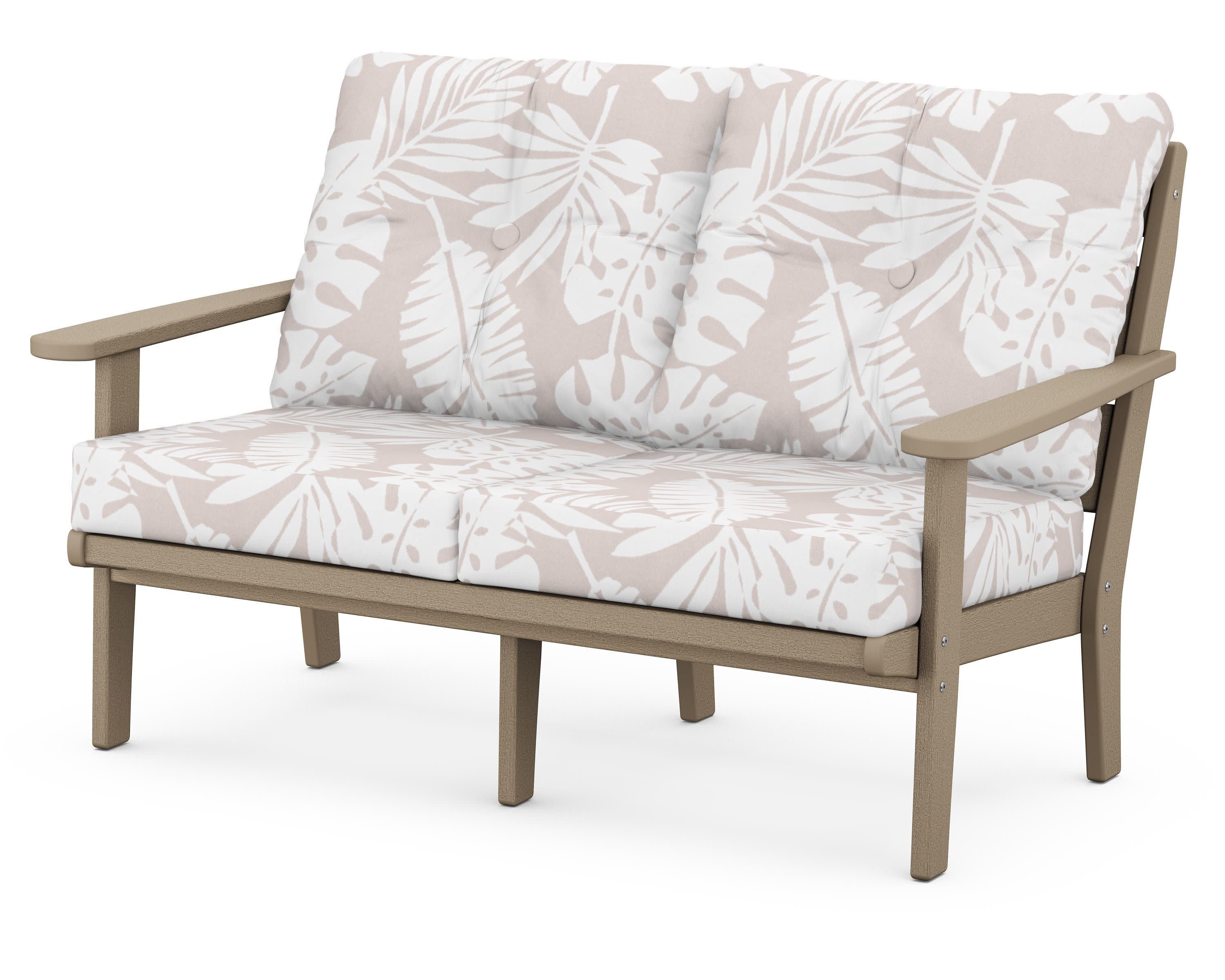 Lakeside Deep Seating Loveseat in Vintage Sahara / Leaf Dune Burlap