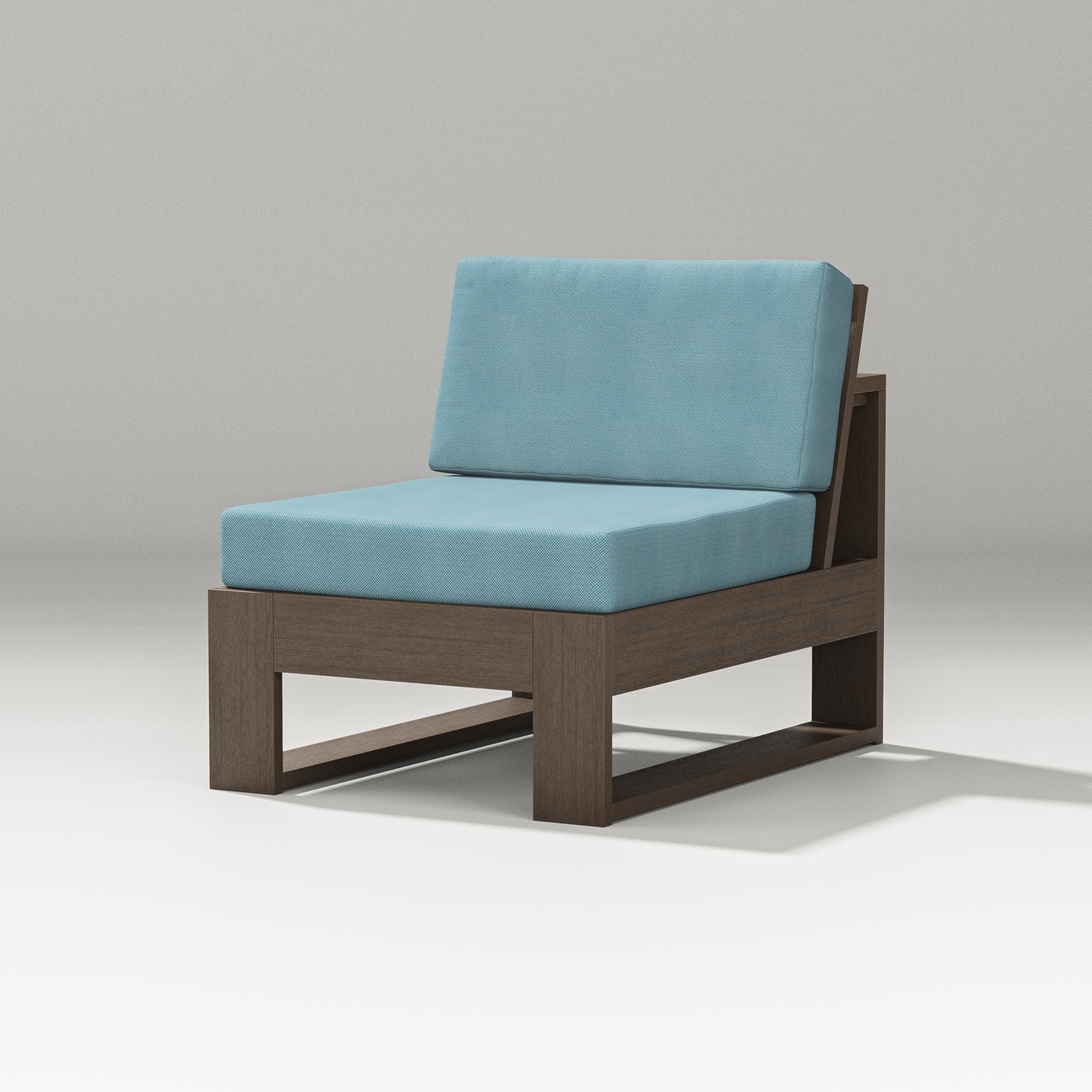 Latitude Modular Armless Chair in Kona / Lattice Sky Blue