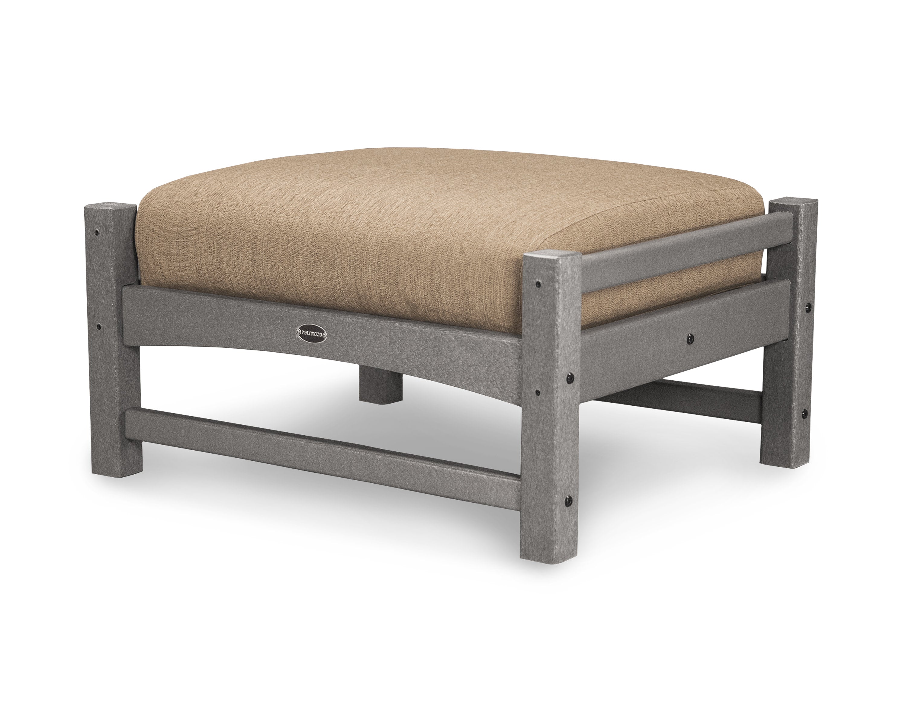 Club Ottoman in Slate Grey / Sesame
