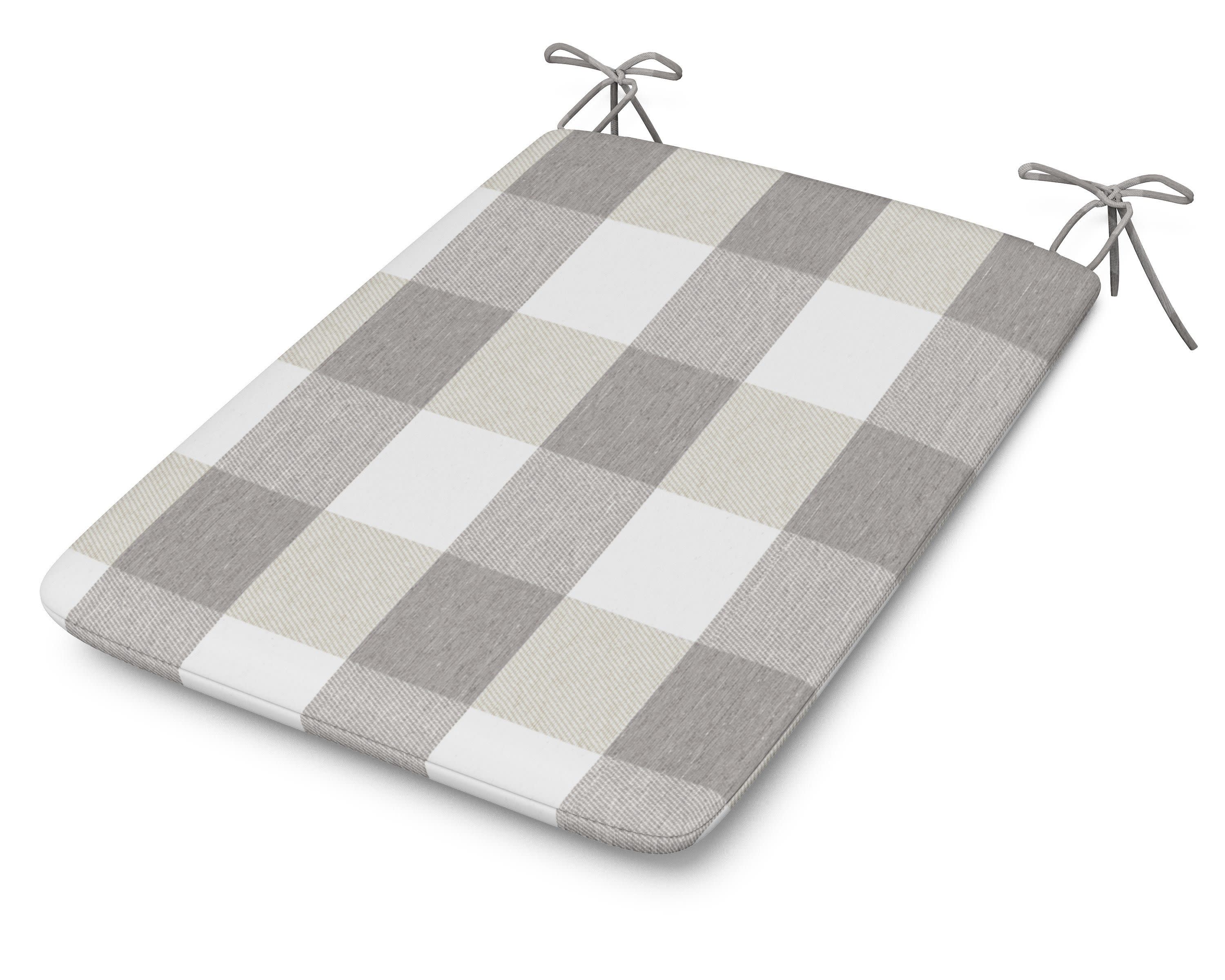1100 Plaza Seat Pad in Buffalo Plaid Grey Mist