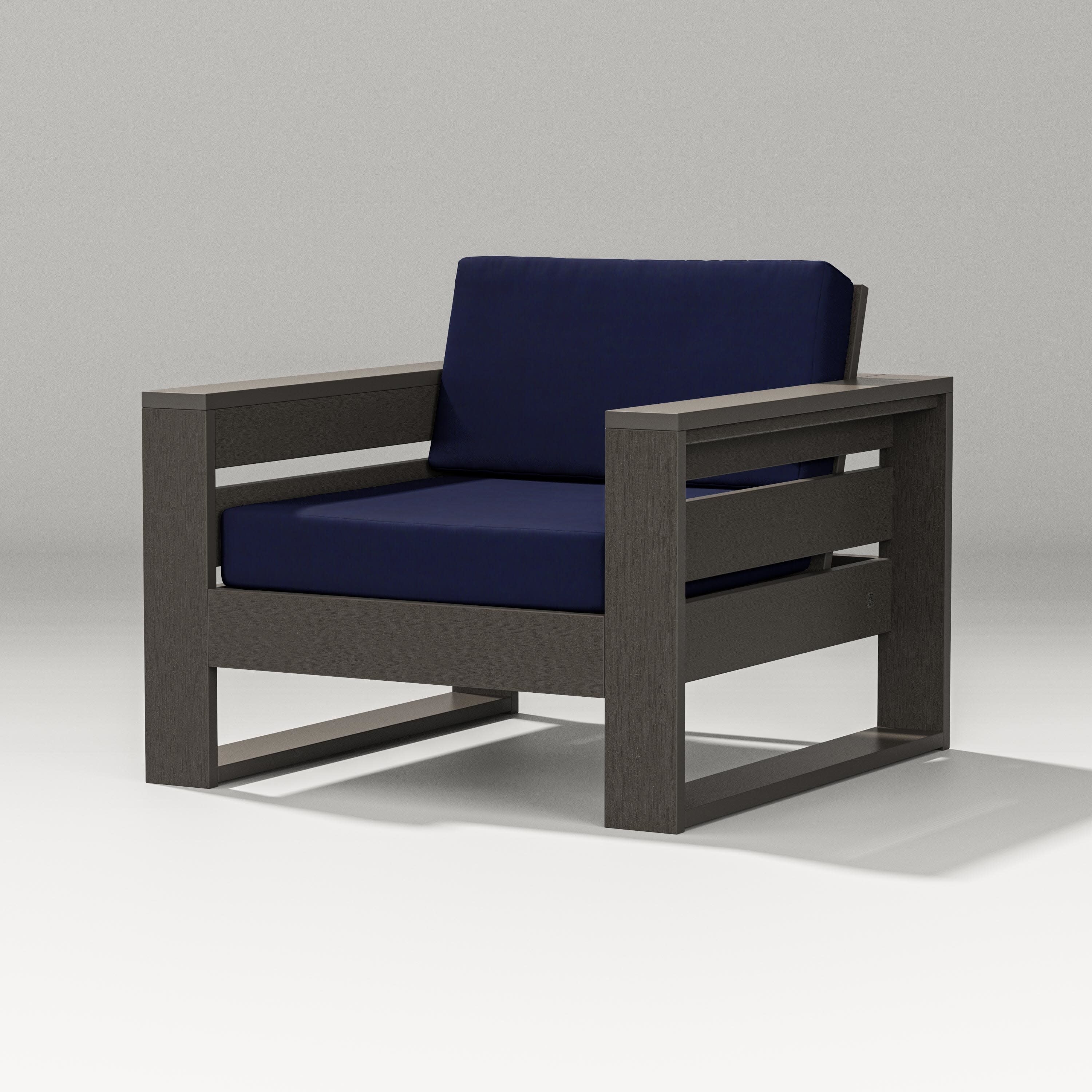 Latitude Lounge Chair in Vintage Coffee / Navy
