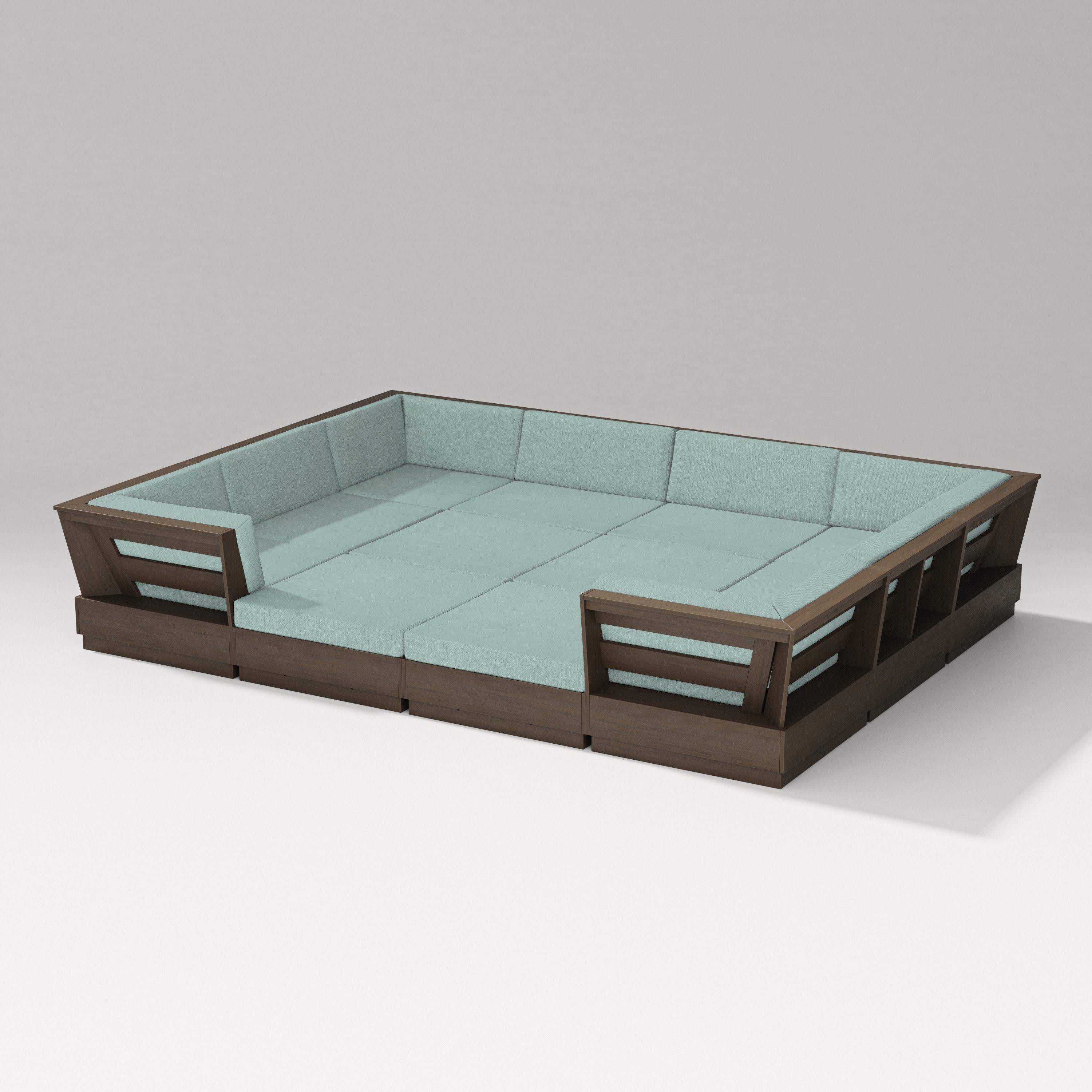Elevate 12-Piece Pit Sectional in Kona / Glacier Spa