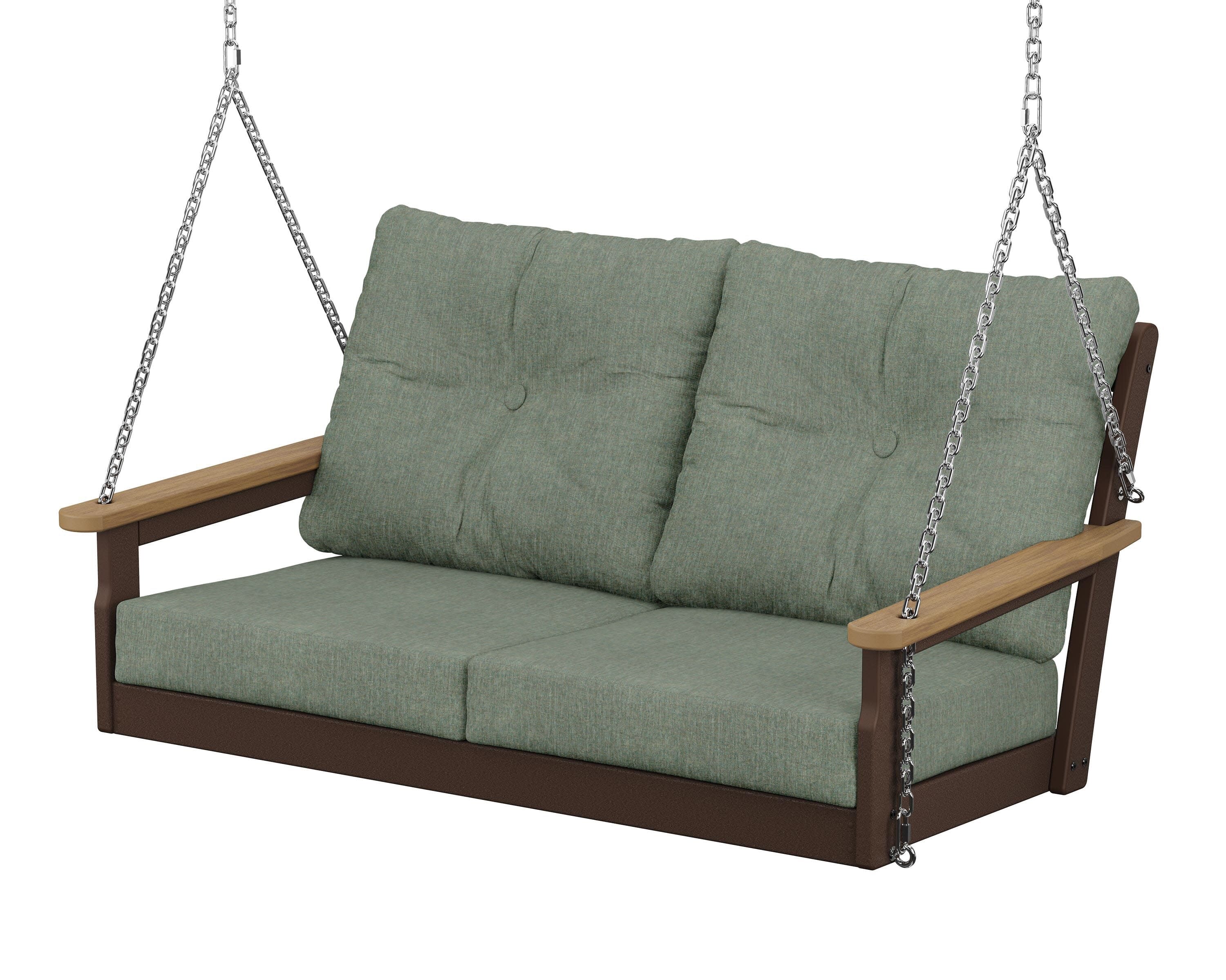 Vineyard Deep Seating Swing in Mahogany / Natural / Cast Sage