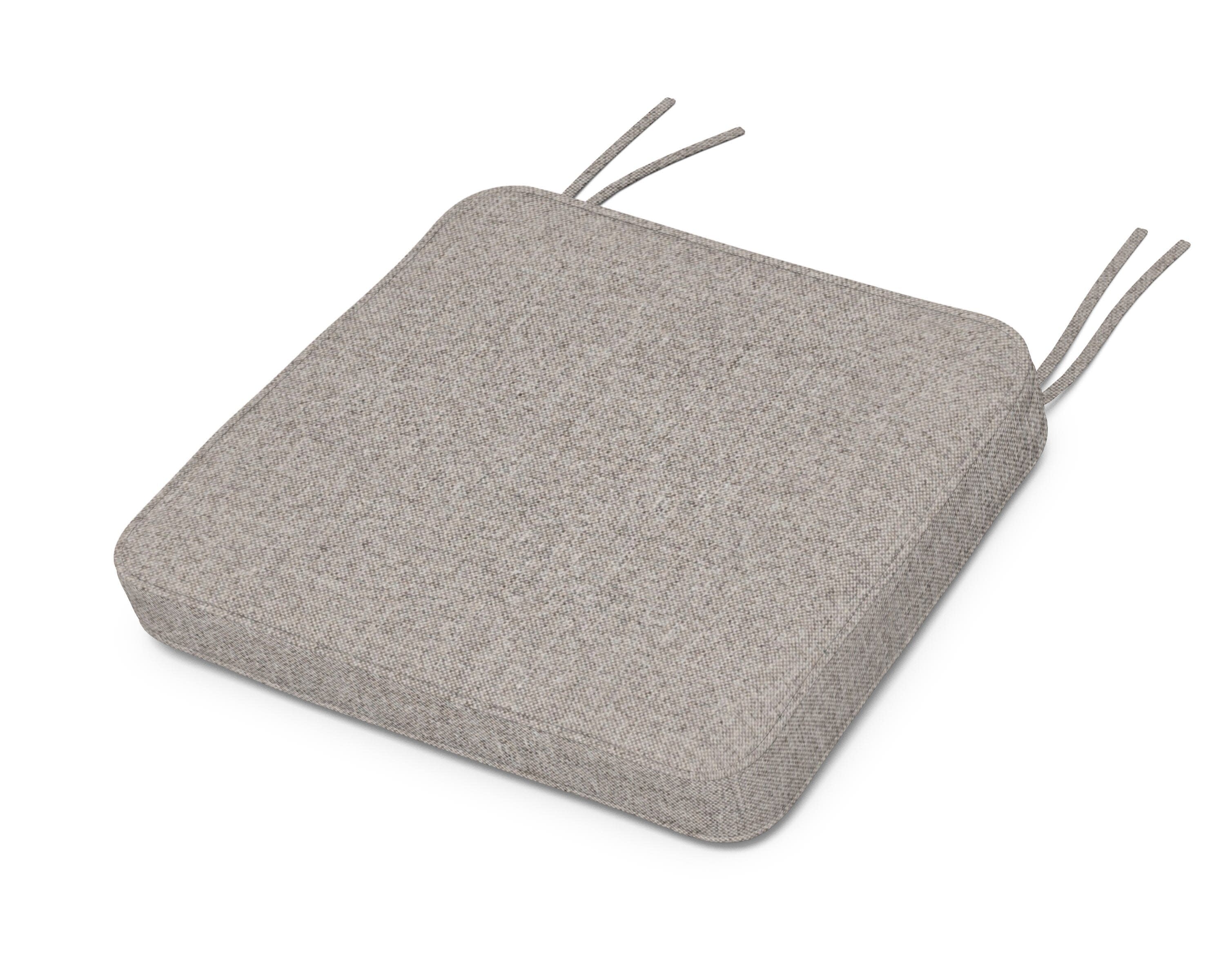 Chinoiserie Arm Chair Seat Cushion in Weathered Tweed