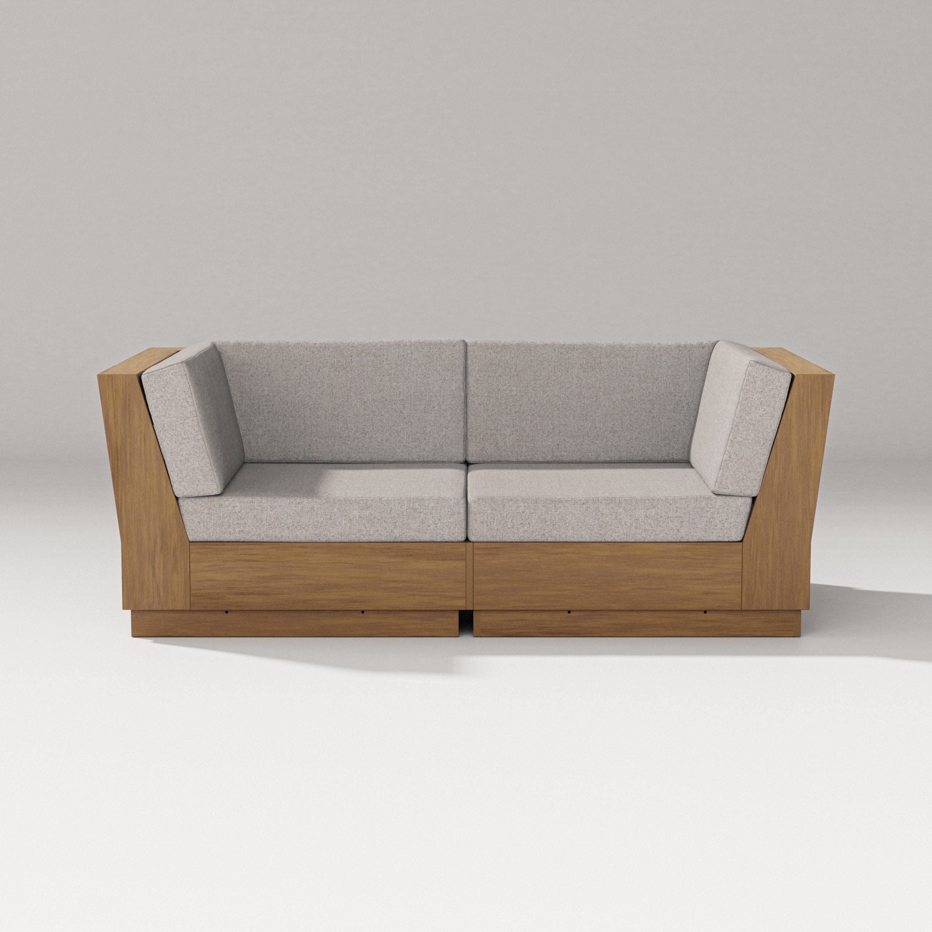 Elevate Loveseat Sectional in Natural / Weathered Tweed