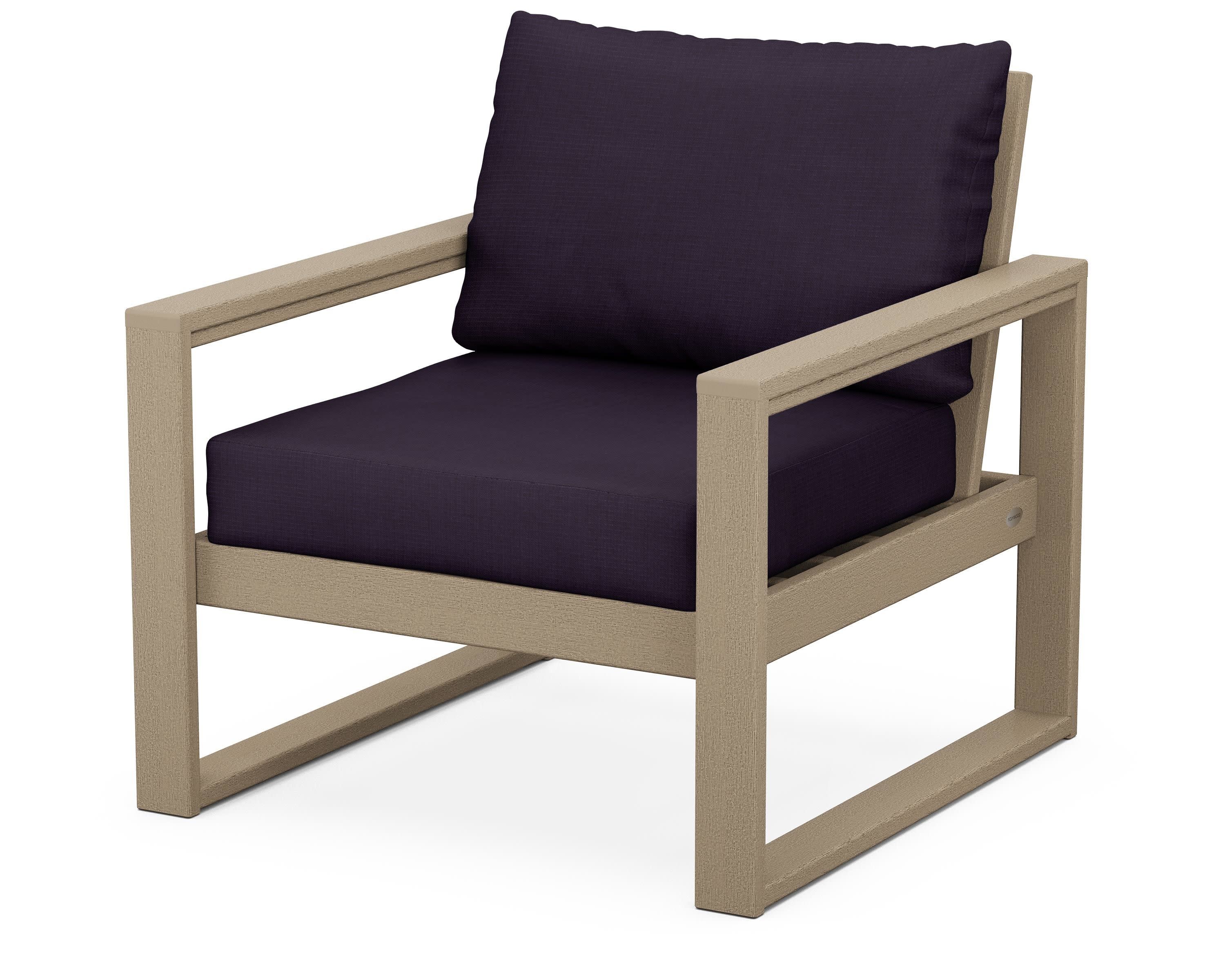 EDGE Club Chair in Vintage Sahara / Navy Linen