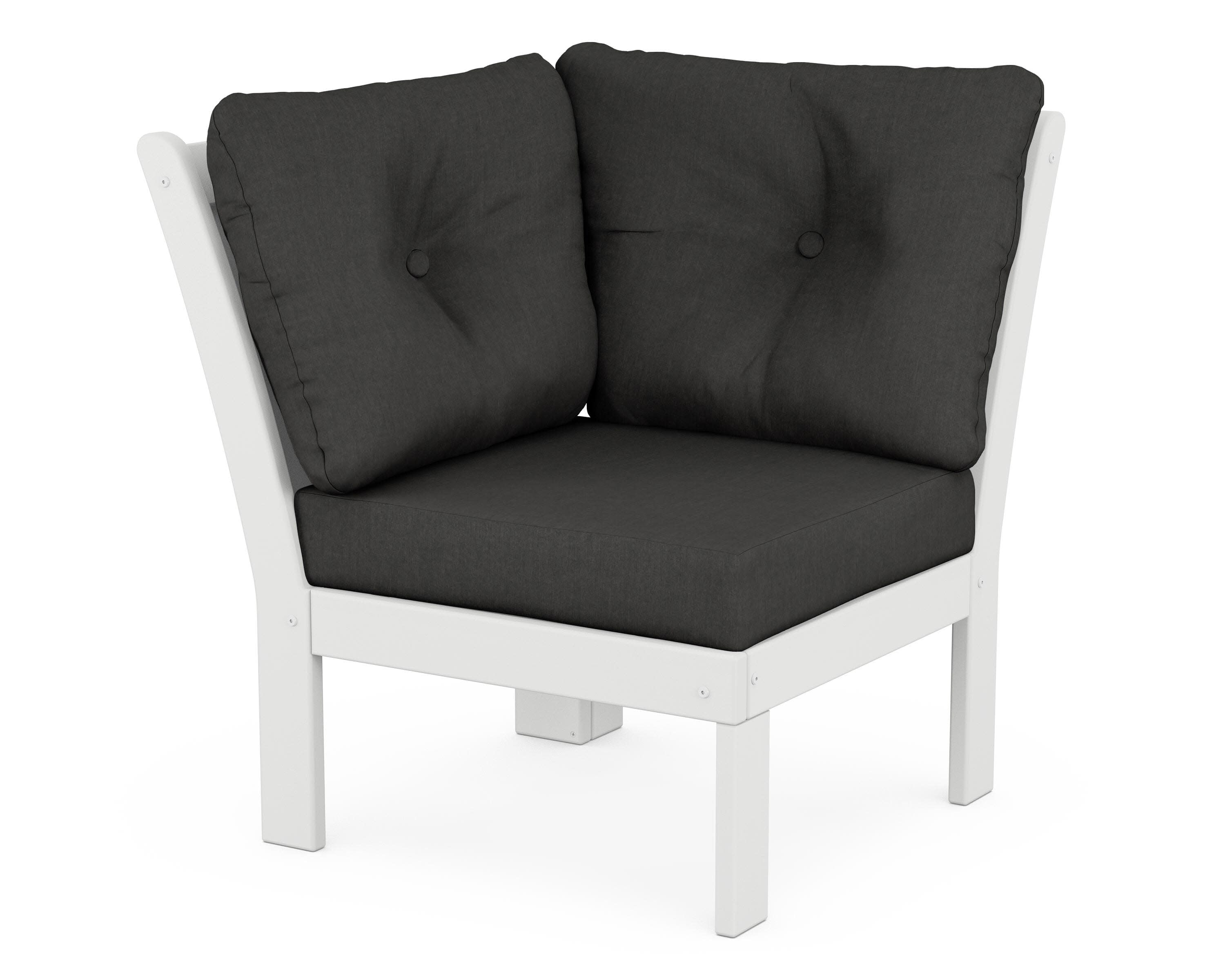 Vineyard Modular Corner Chair in White / Spectrum Carbon