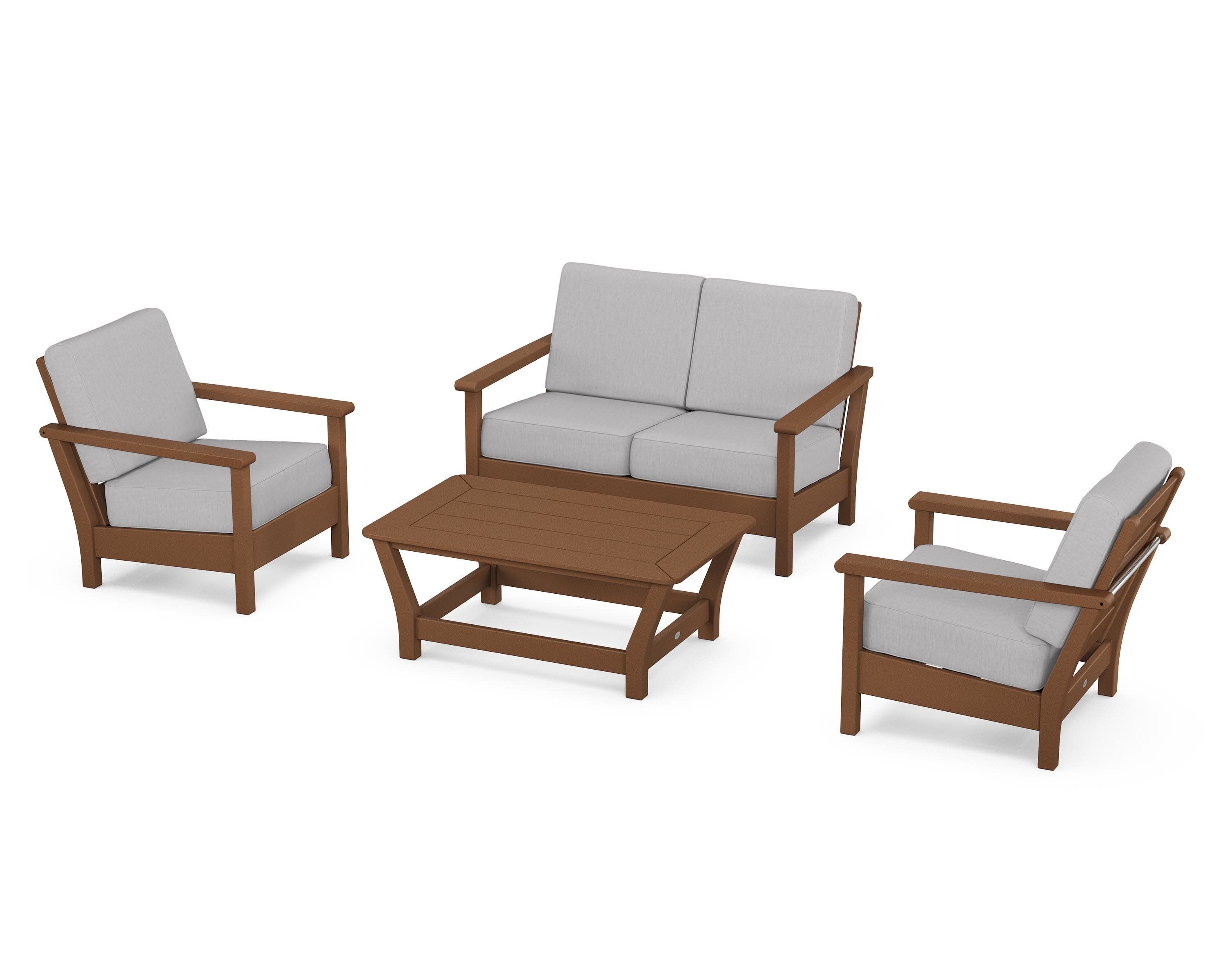 Harbour 4-Piece Deep Seating Set in Teak / Granite