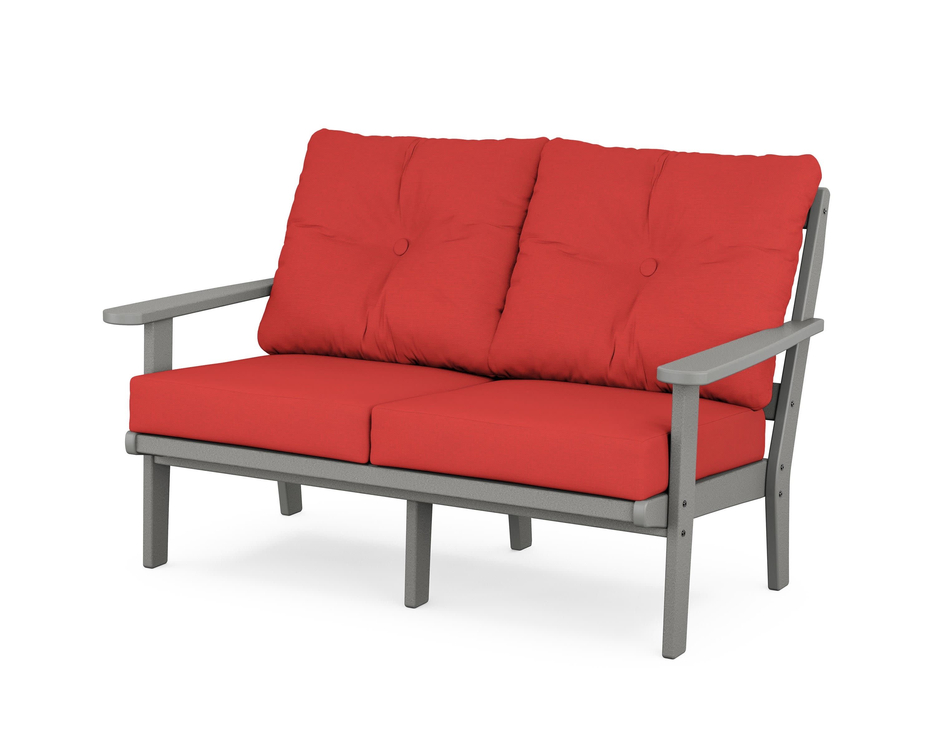 Mission Deep SeatingLoveseat in Slate Grey / Crimson Linen