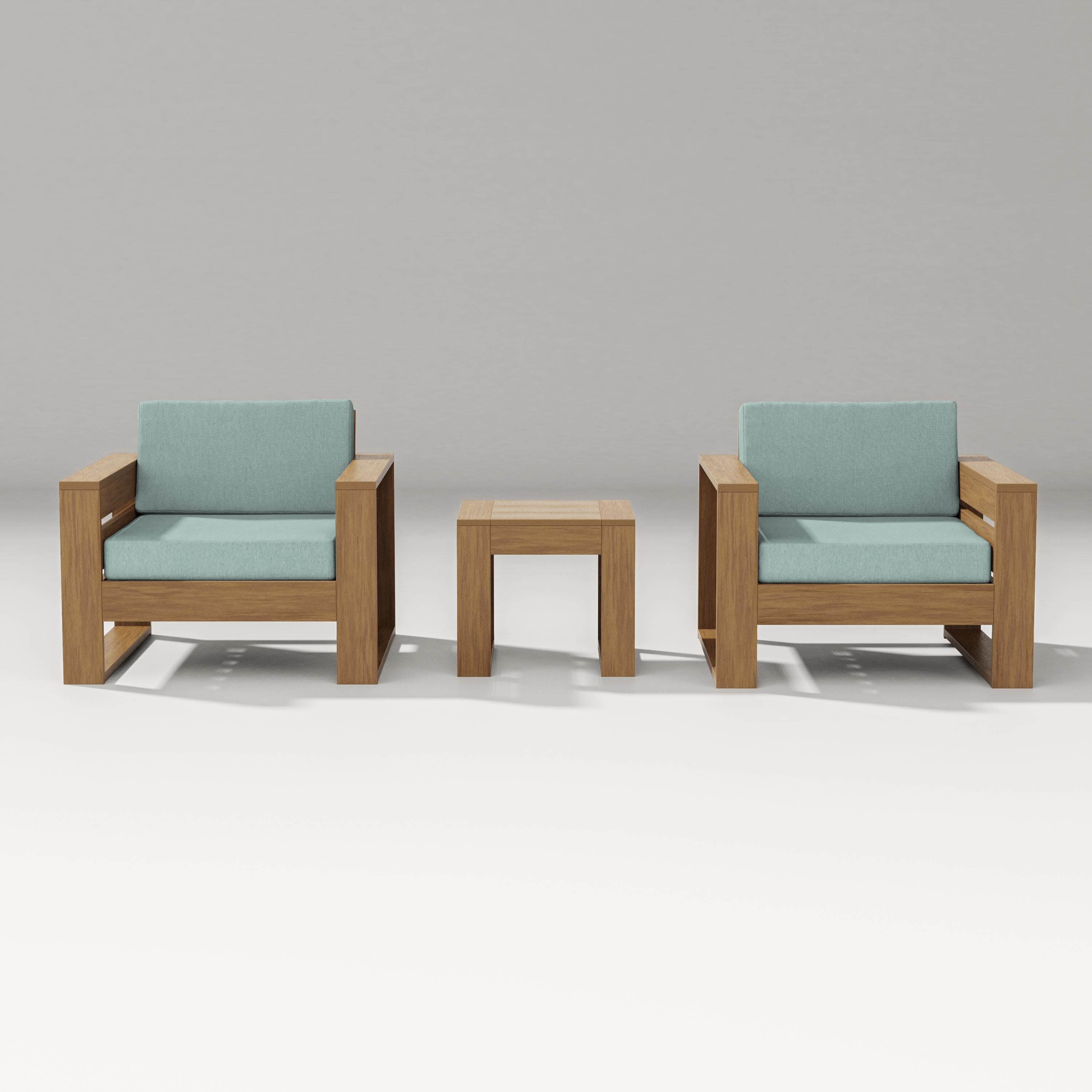 Latitude 3-Piece Lounge Chair Set in Natural / Glacier Spa