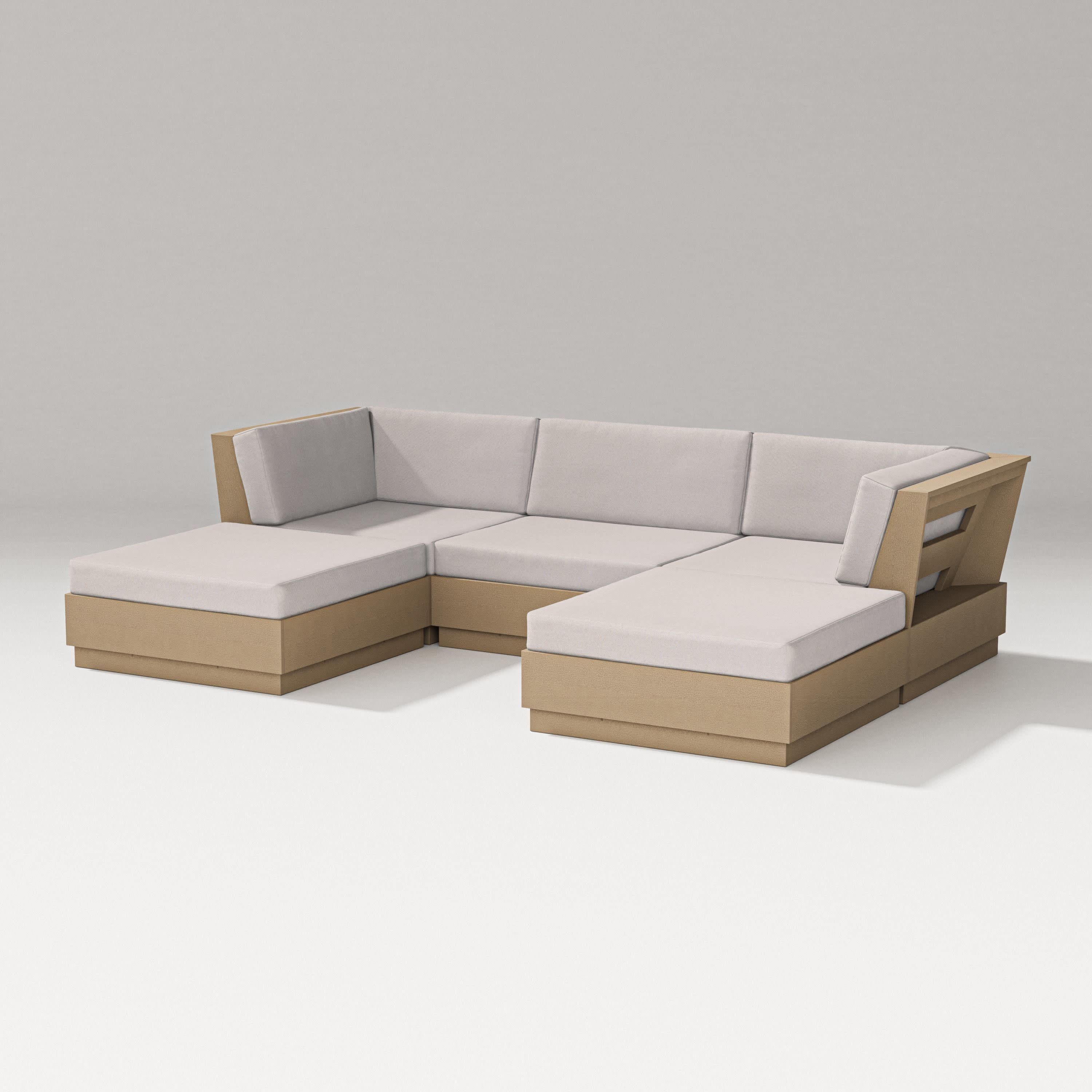 Elevate Double Chaise Sectional in Vintage Sahara / Dune Burlap