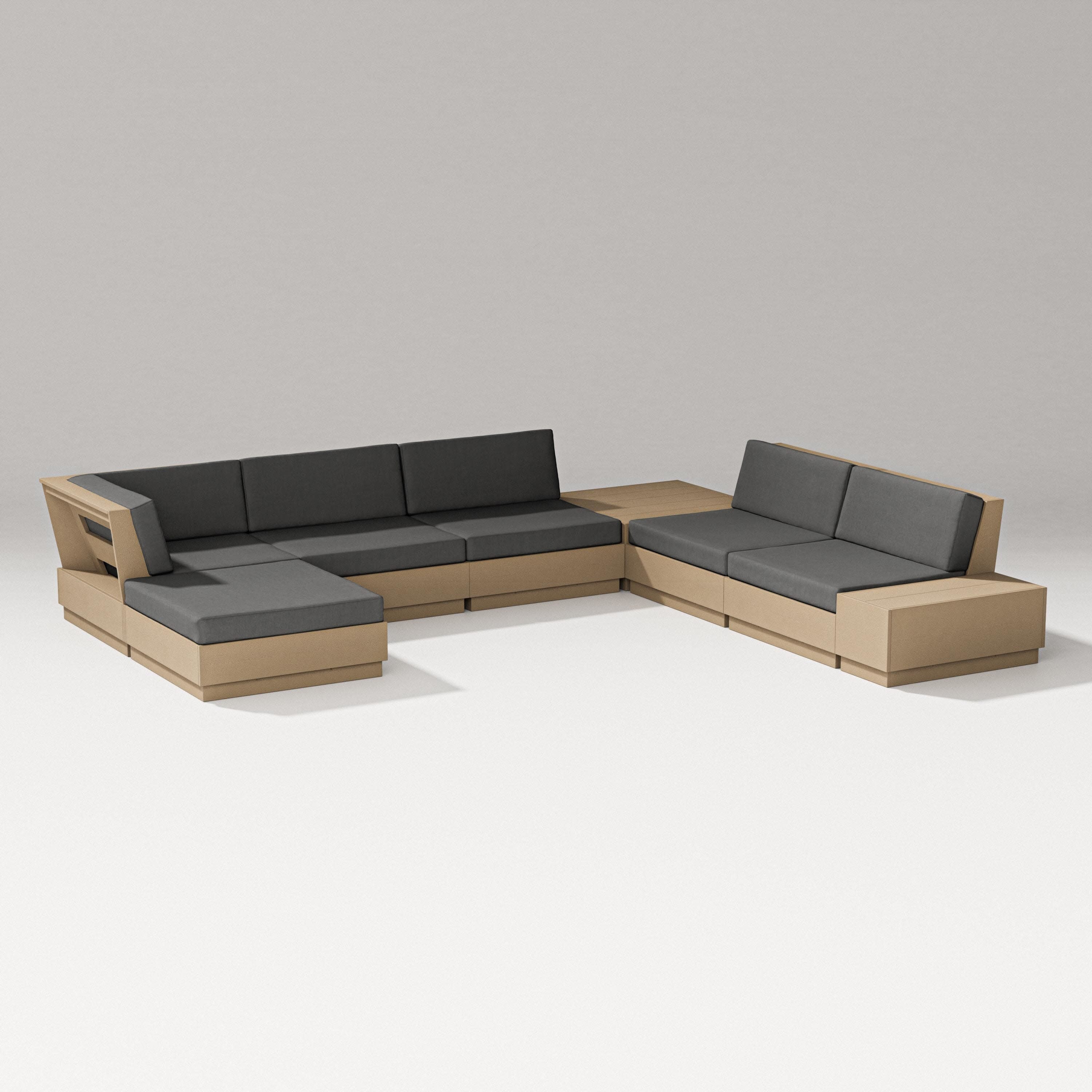 Elevate 8-Piece Corner Sectional in Vintage Sahara / Spectrum Carbon