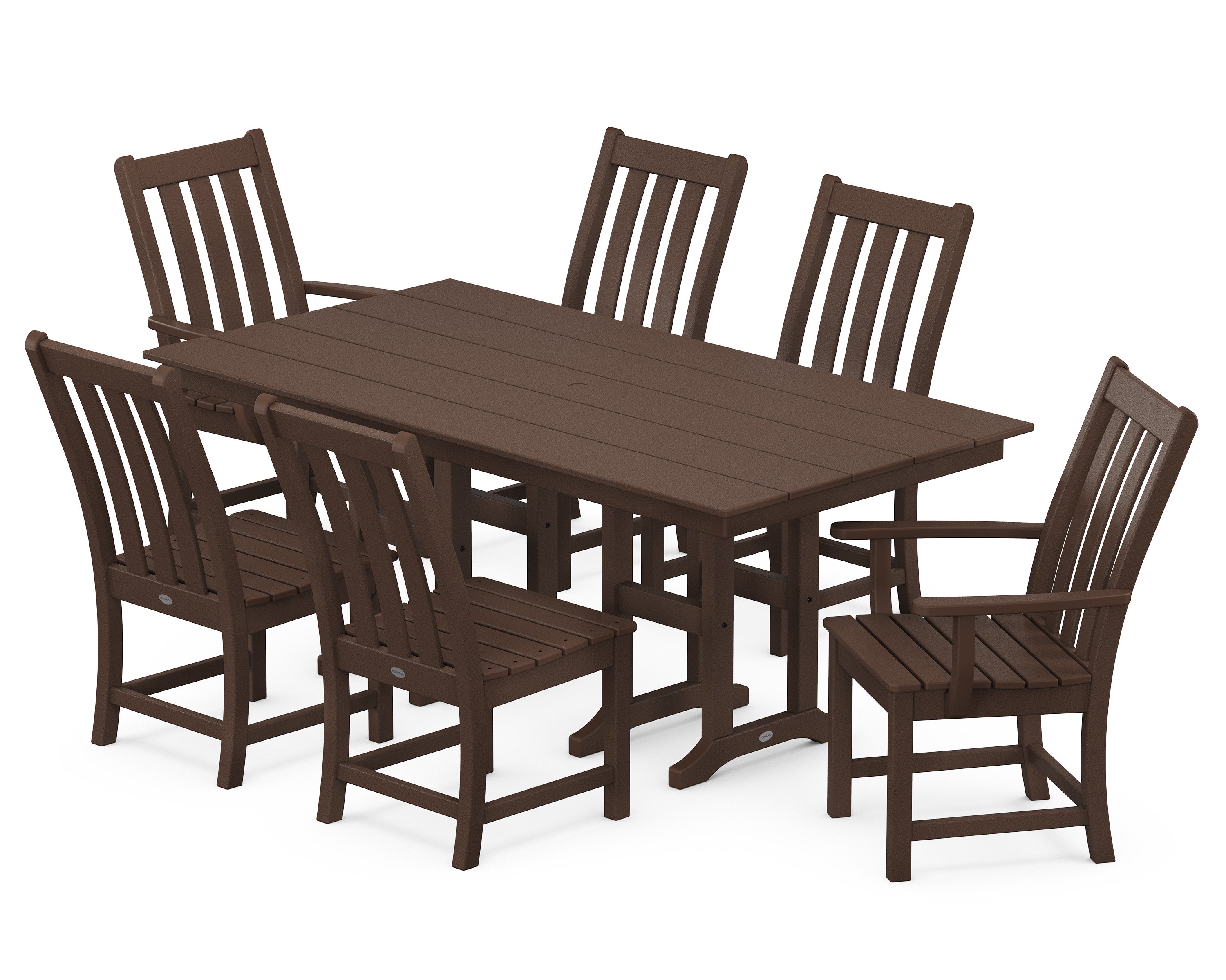 Vineyard 7-Piece Farmhouse Dining Set in Mahogany