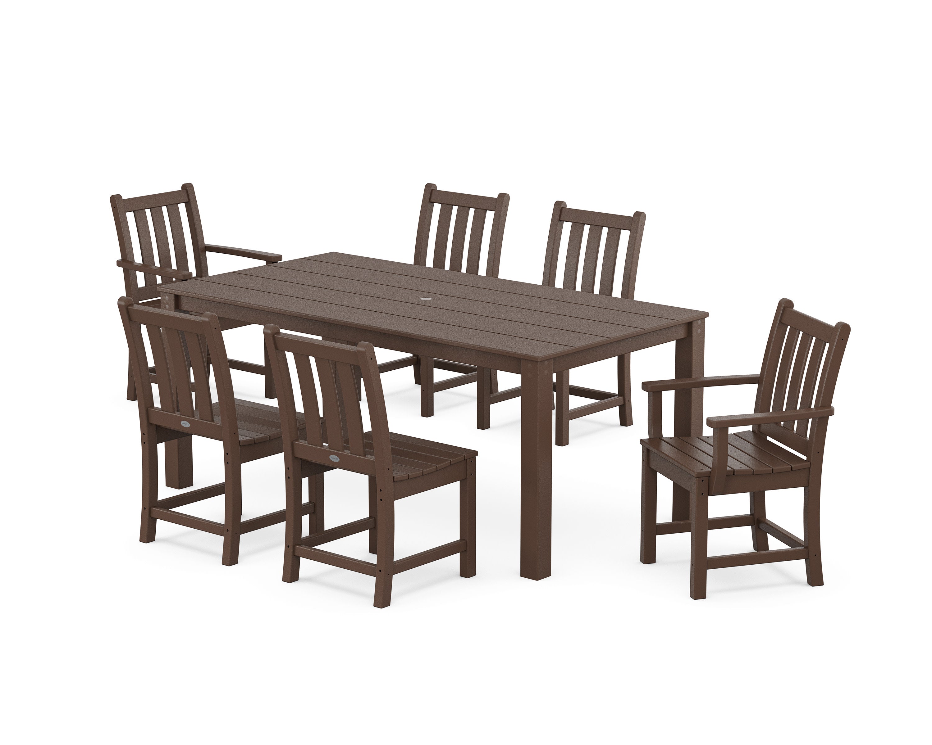 Traditional Garden 7-Piece Parsons Dining Set in Mahogany
